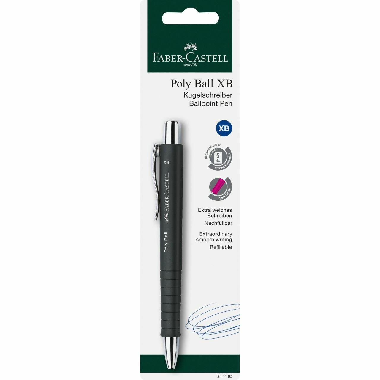EAN 4005402411955 - Faber-Castell 241195 bolígrafo Azul Bolígrafo de punta retráctil con pulsador Extra-grueso imagen 5