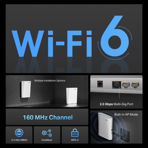 Repetidor Tp-Link Wl Re6000xd Extensor De Alcance Wi-Fi Ax6000