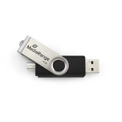 EAN 4260459613596 - MediaRange MR931-2 unidad flash USB 16 GB USB Type-A / Micro-USB 2.0 Plata, Negro imagen 2