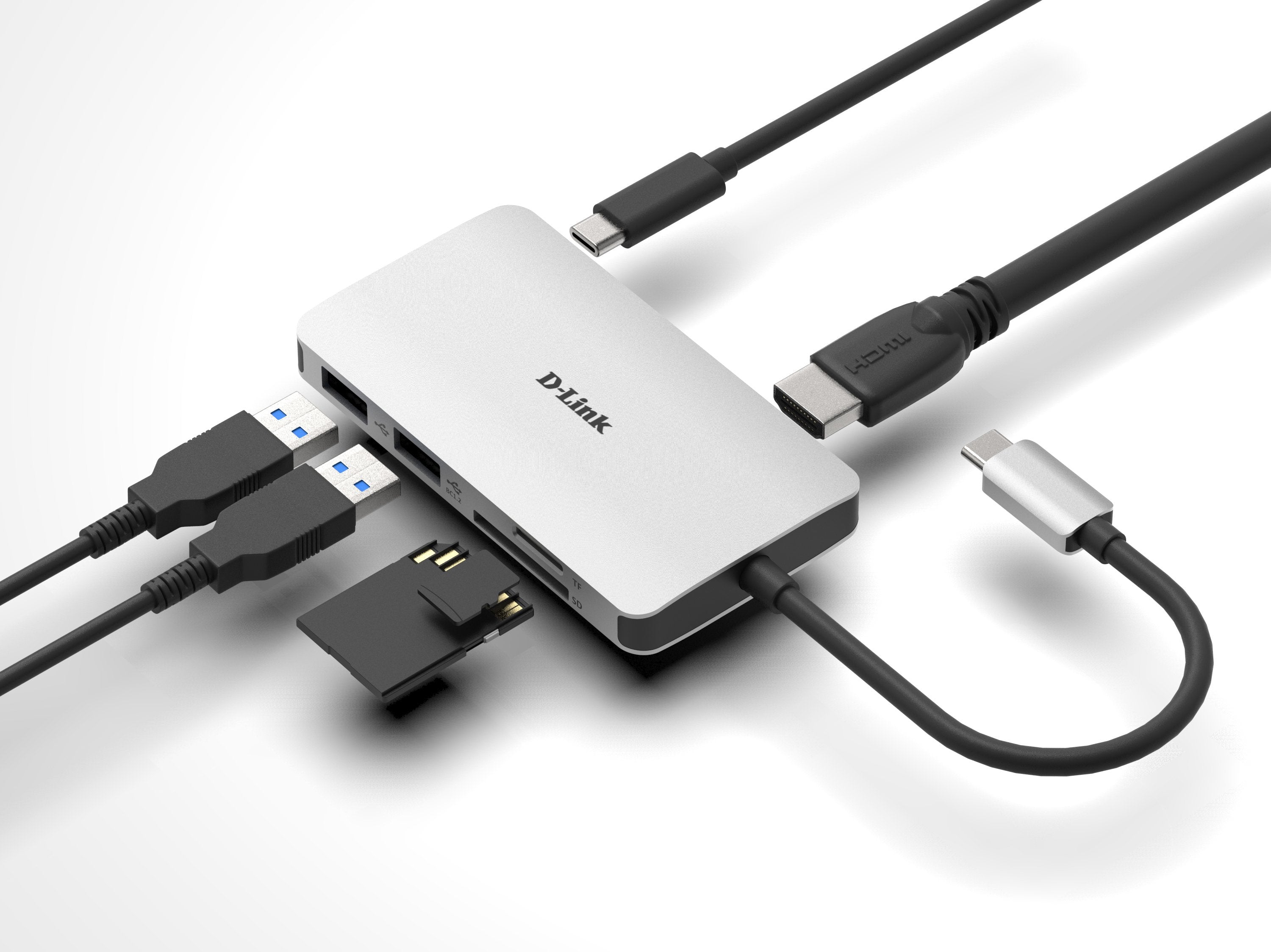 Docking Usb Tipo-C D-Link Dub-M610 2xusb 1xusb Tipo-C Pd 1xthunderbolt 3 1xhdmi 1xlector Tarjetas Sd Gris