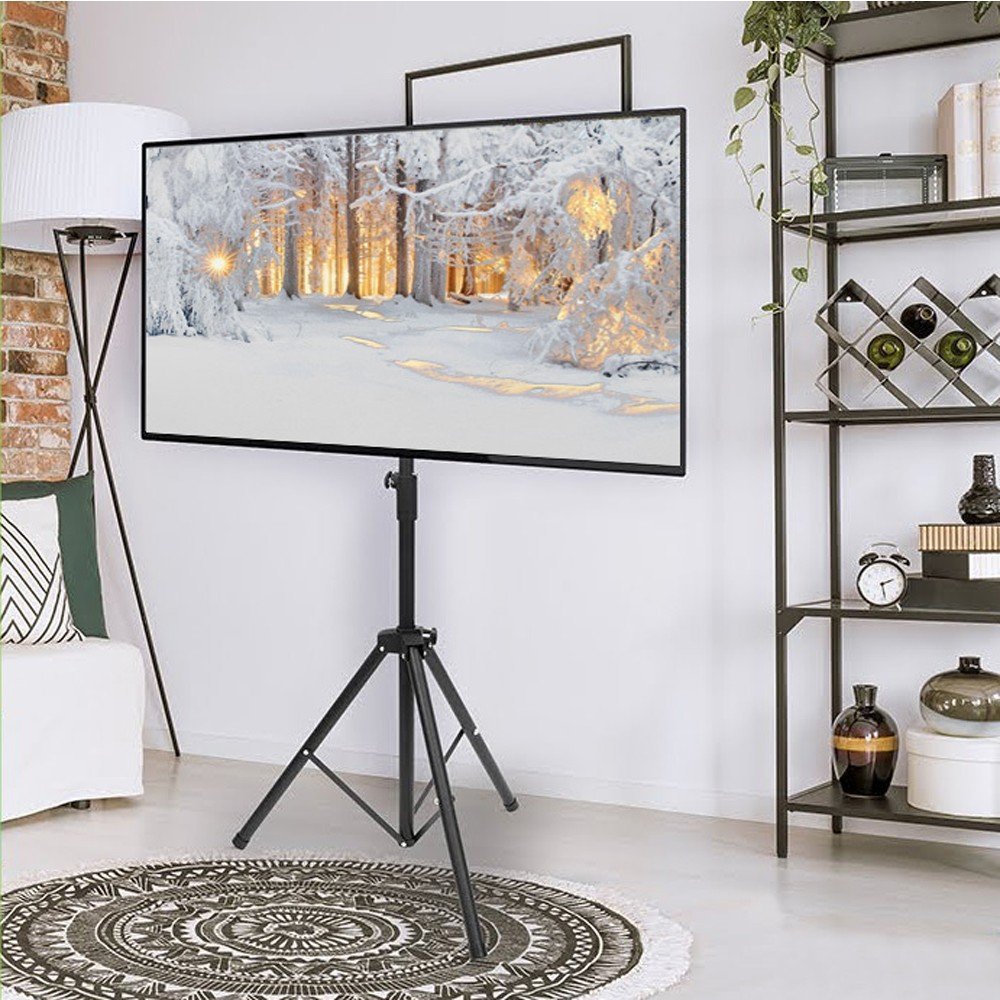 Techly Ica-Tr17t Soporte De Pie Para Pantalla Plana 177,8 Cm (70") Soporte De Suelo Con Ruedas Para Pantalla Plana Negro