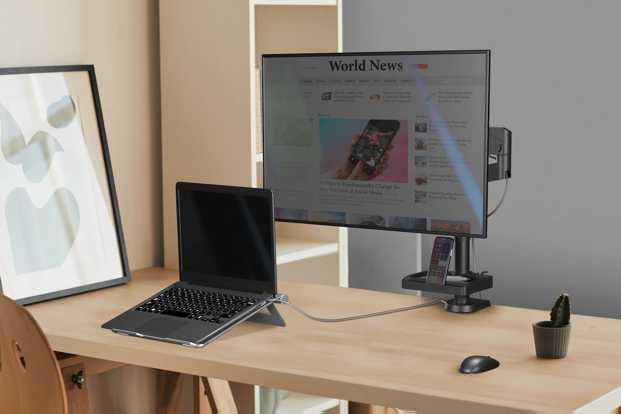 Desk Mount Acc Organizer/Black A35-B Onkron