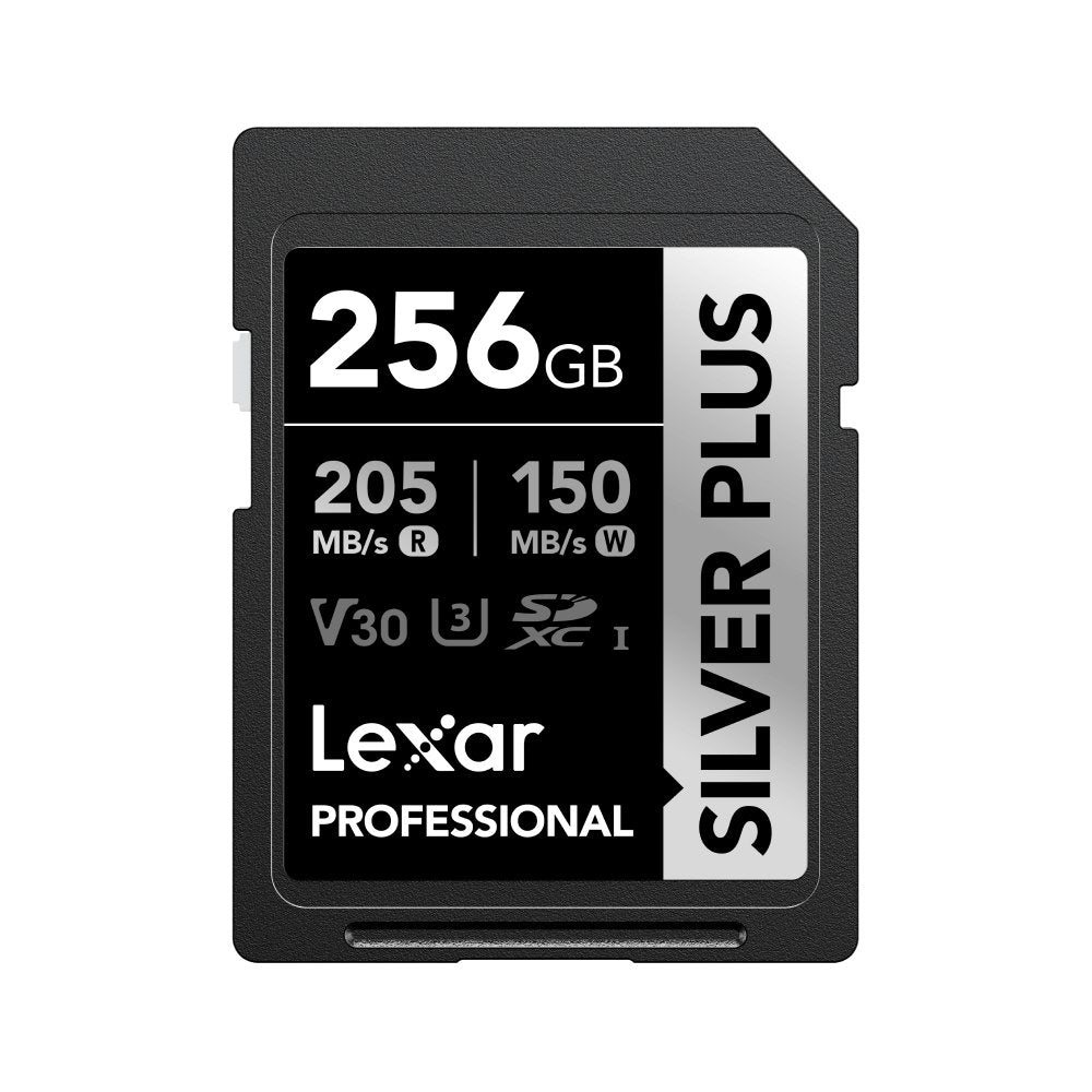 Lexar 256gb Professional Silver Plus Sdxc Uhs-I Cards,  Up To 205mb/S Read 150mb/S Write C10 V30 U3