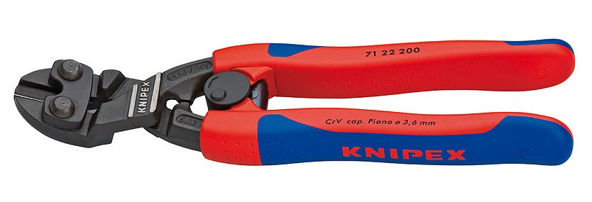 Alicates  Knipex Cortapernos Compacto Cobolt 71 22 200  De Corte Con Resorte De Apertura Y Bloqueo 7122200
