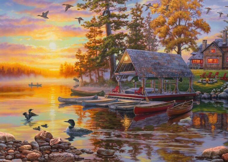 Juegos Schmidt Darrell Bush: Boathouse Con Canoas, Rompecabezas 1000 Partes 58532