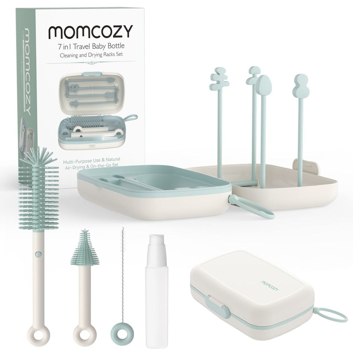 Momcozy - 7-In-1 Tragbares Flaschenreinigungsbürstenset