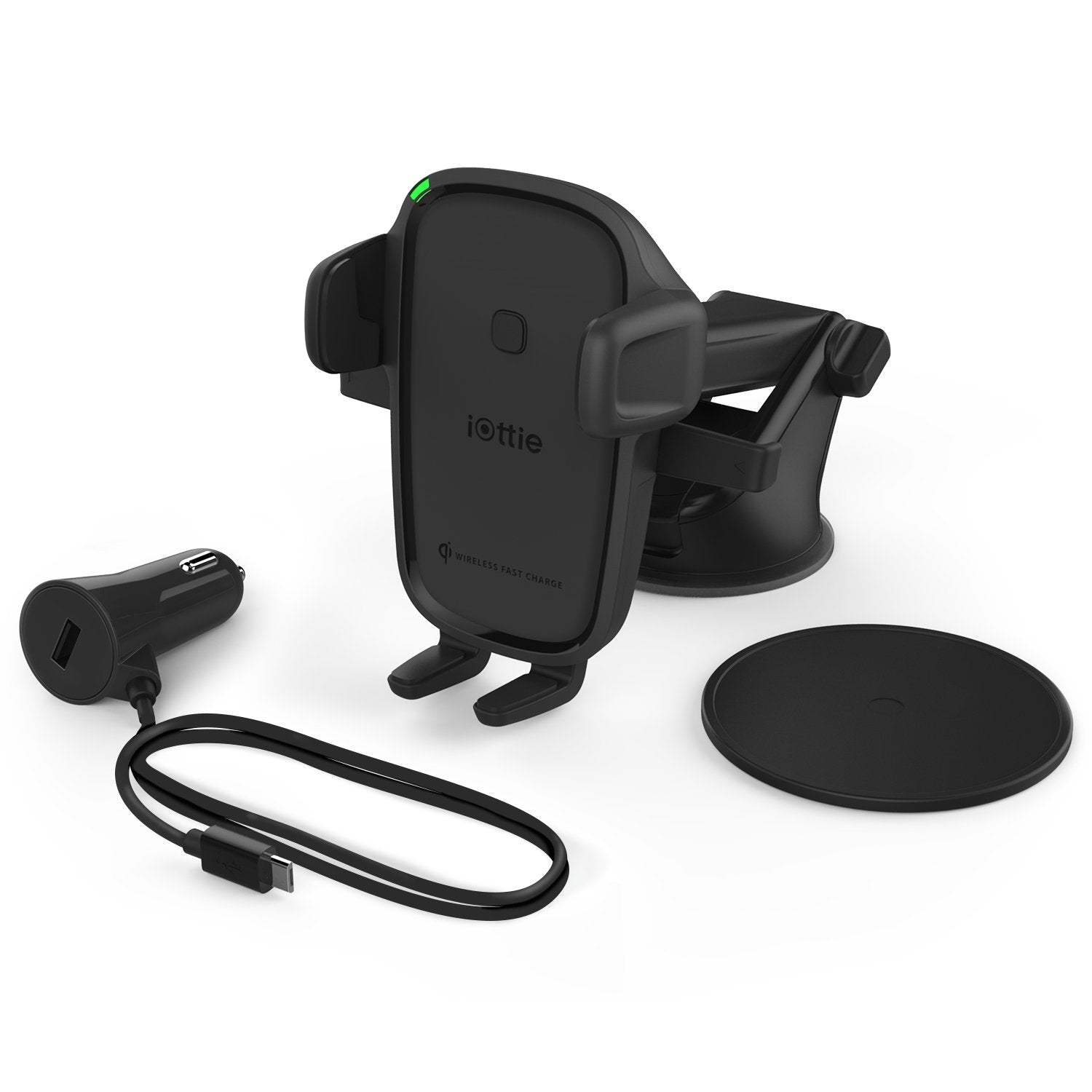 Cargador Inalámbrico  Iottie Easy One Touch Wireless 2 Smartphone Negro Usb Carga Rápida Auto