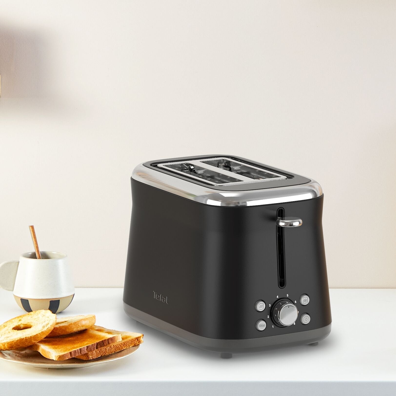 Tefal Tt7208e0 Collection Retro Toaster, 850 W, Black
