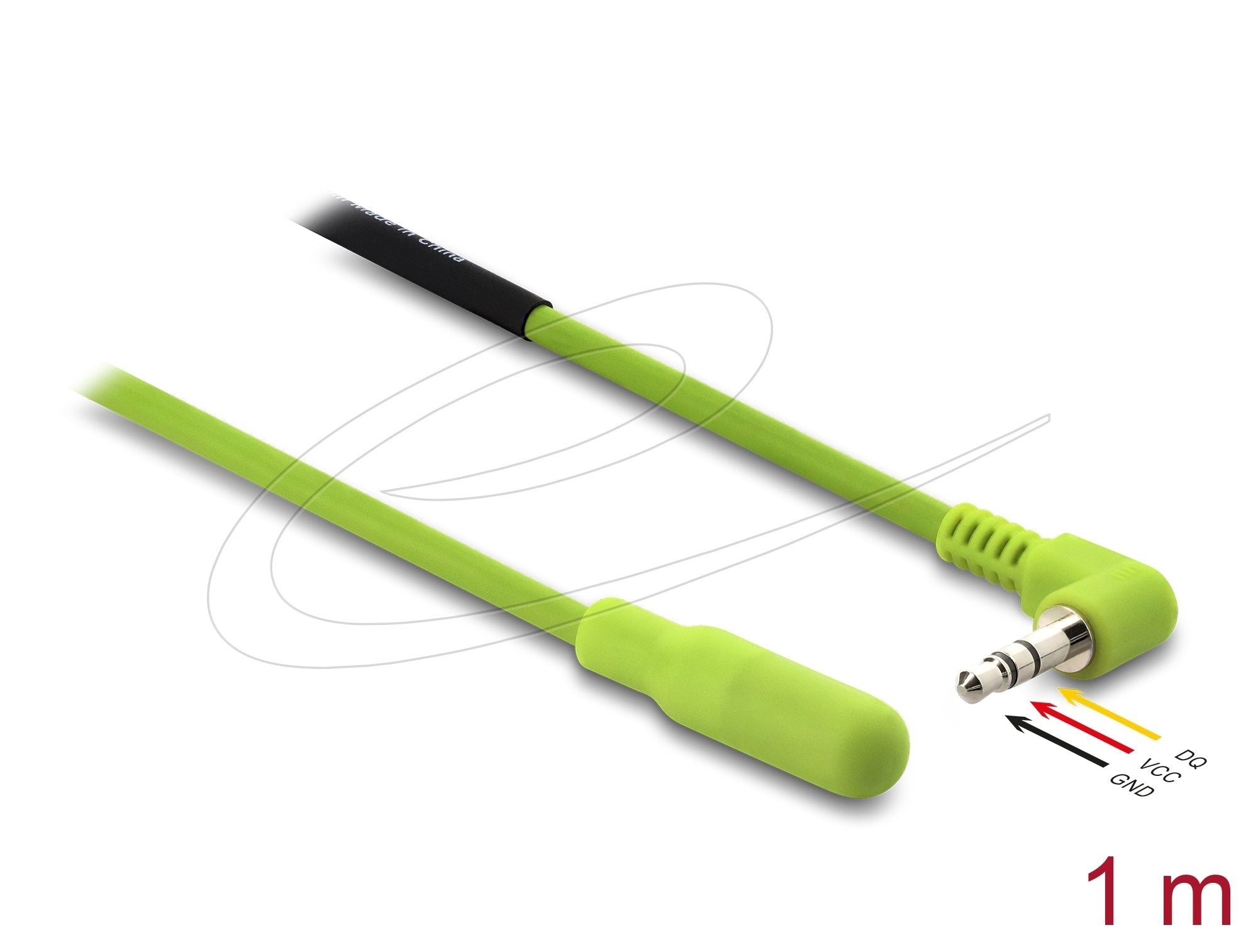 Delock Temperaturfühler-Cable Mit 3,5 Mm 3 Pin Klinkenstecker 90° Gewinkelt Ds18b20 1 M