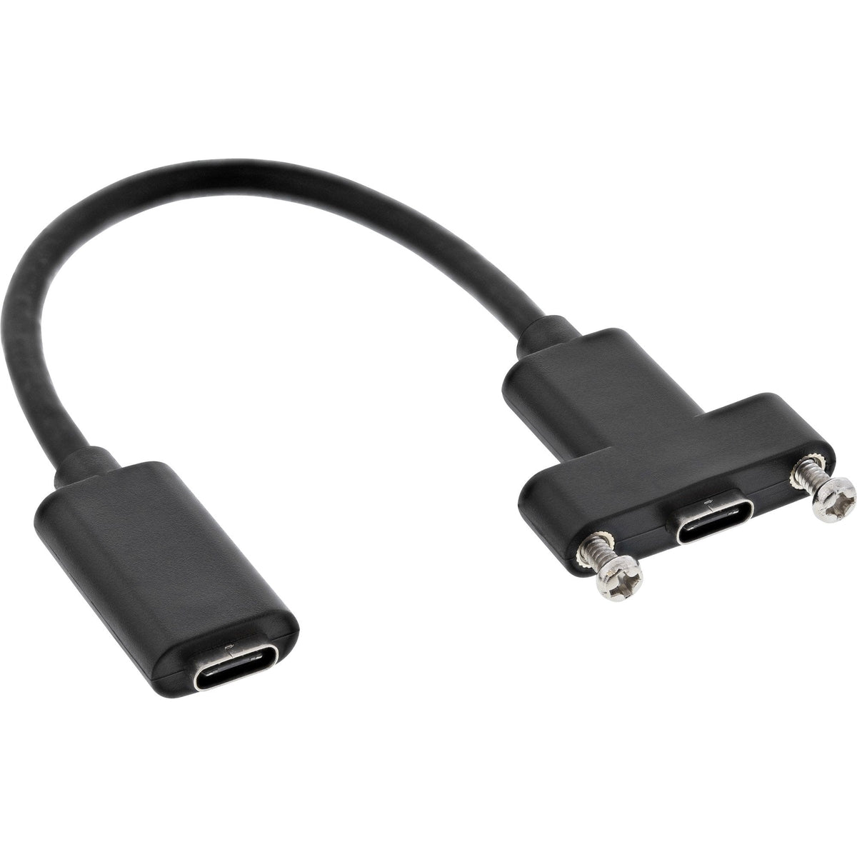 Inline Usb 3.2 Gen.2 C Hembra A Hembra Con Cable De Brida De 0,2 M, Negro