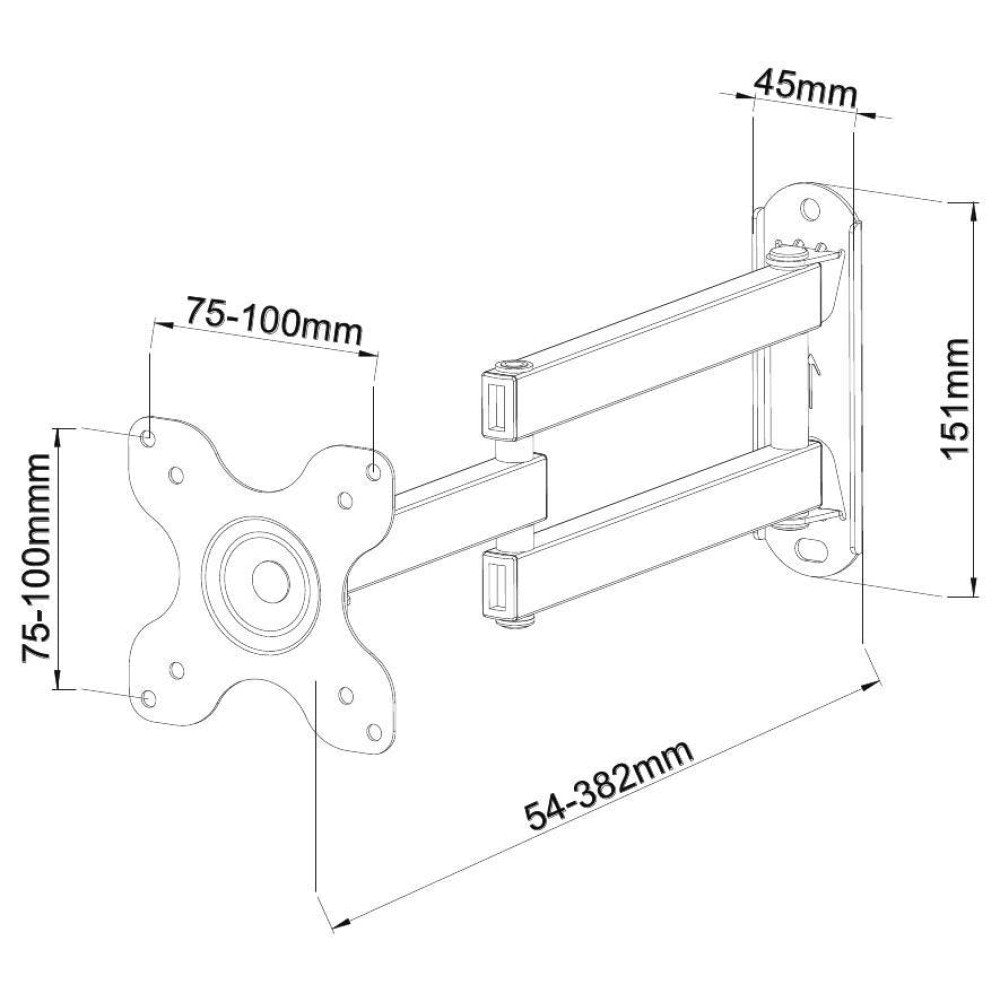 Techly Ica-Lcd 923b Soporte De Pared Para Pantalla Plana 76,2 Cm (30") Negro