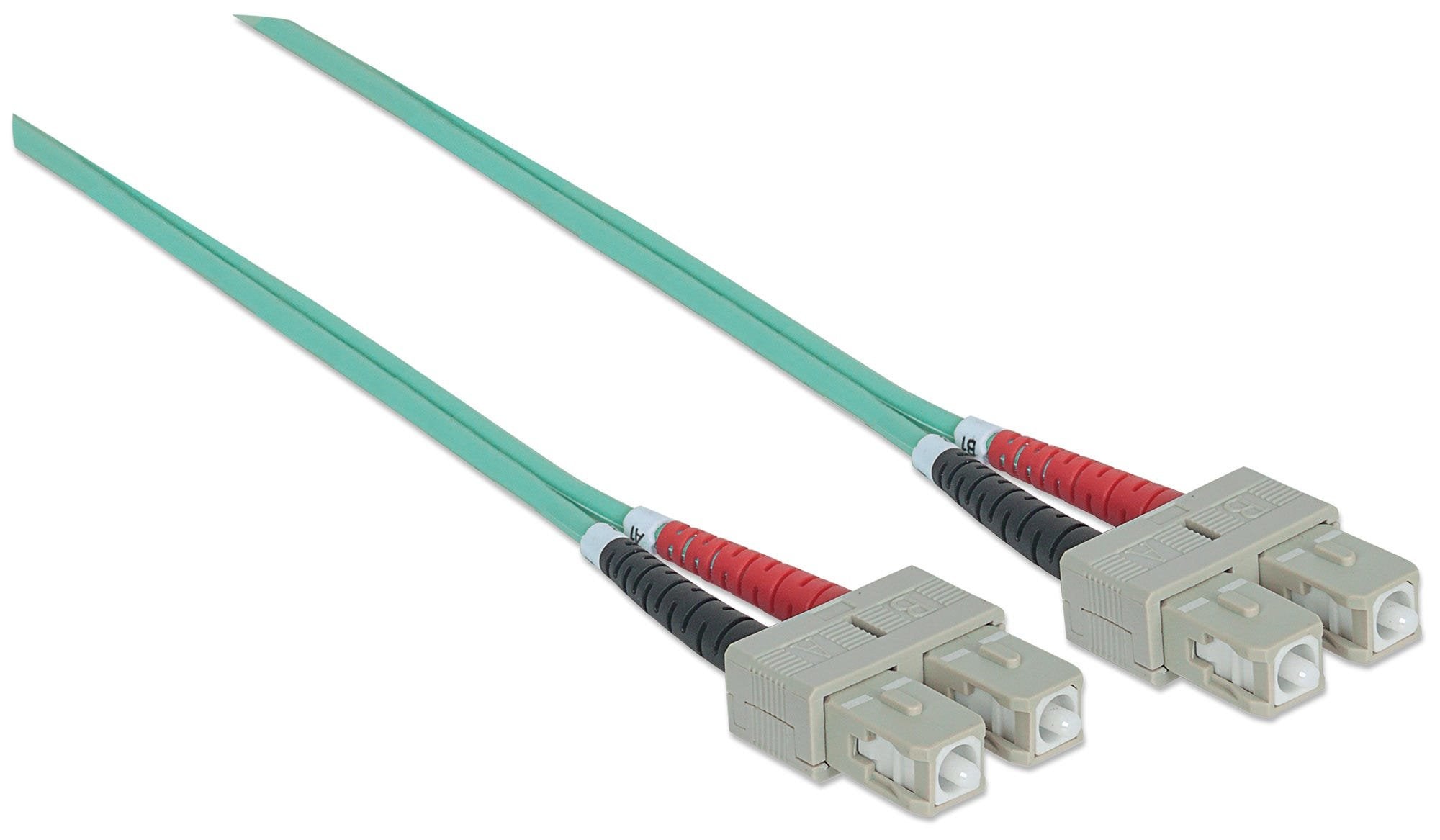 Intellinet 751100 Cable De Fibra Optica 3 M Sc Om3 Color Aguamarina
