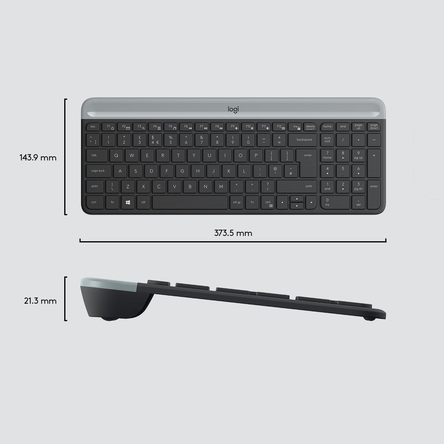Logitech Mk470, Estándar, Rf Inalámbrico, Qwerty, Grafito, Ratón Incluido