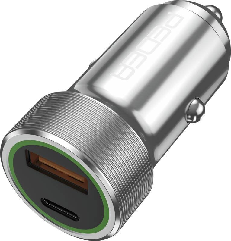 Pedea 20w Usb-C (Pd) Kfz-Schnellcargador 12 24v - 2-Ports Mehrfach Handy-Cargador Mit Usb-C Und Usb-A, Silber
