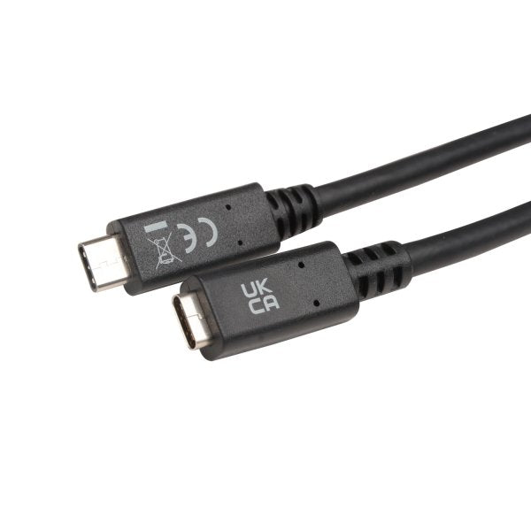 Usb-C Extension Cable 2m Black Cable Black Usb-C Extension Cable