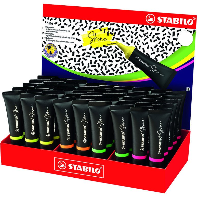 Stabilo Shine Marcador Fluorescente 4 Colores Expositor 45u