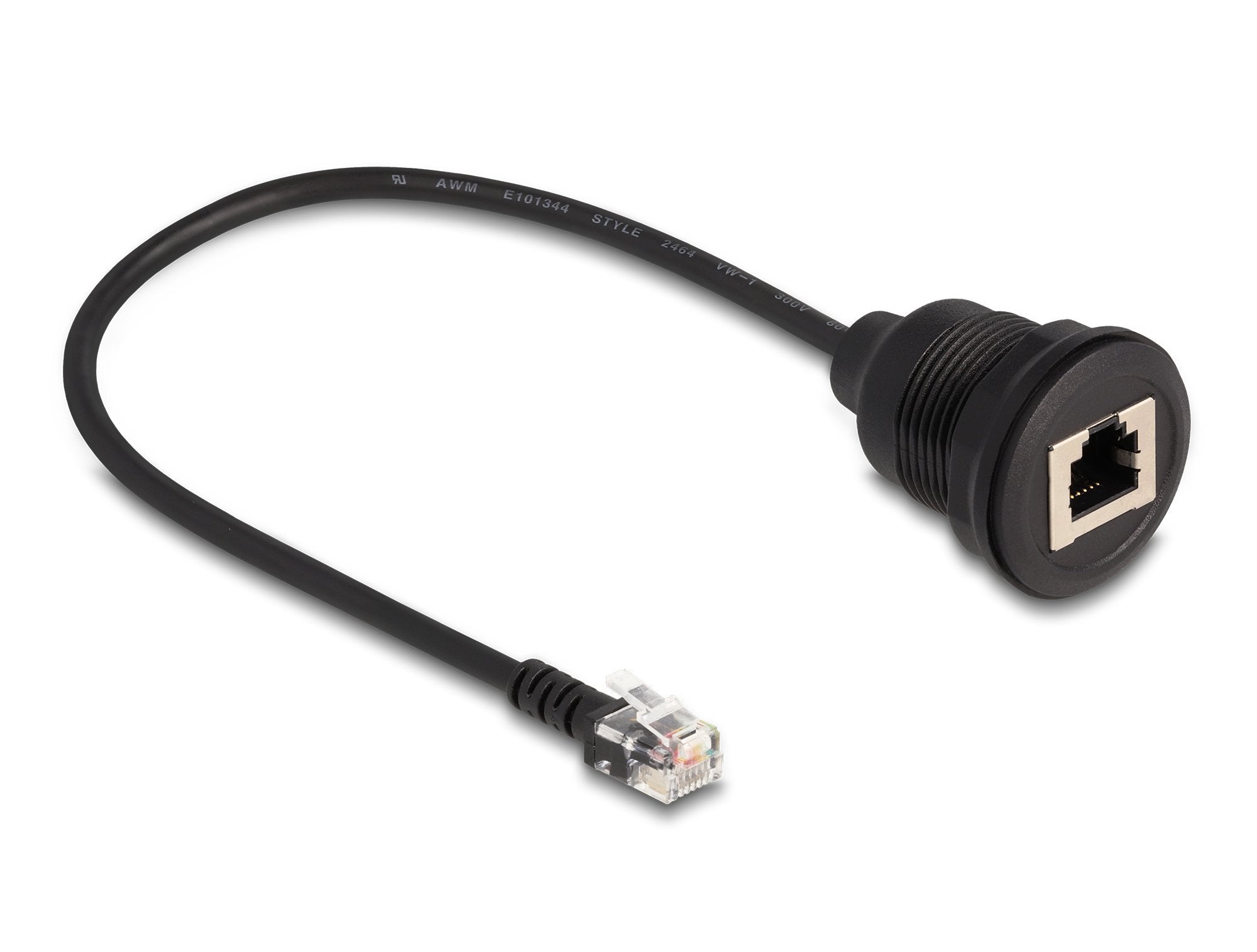 Delock Cable Rj12 Stecker Zu Rj12 Buchse Zum Einbau 30 Cm Schwarz