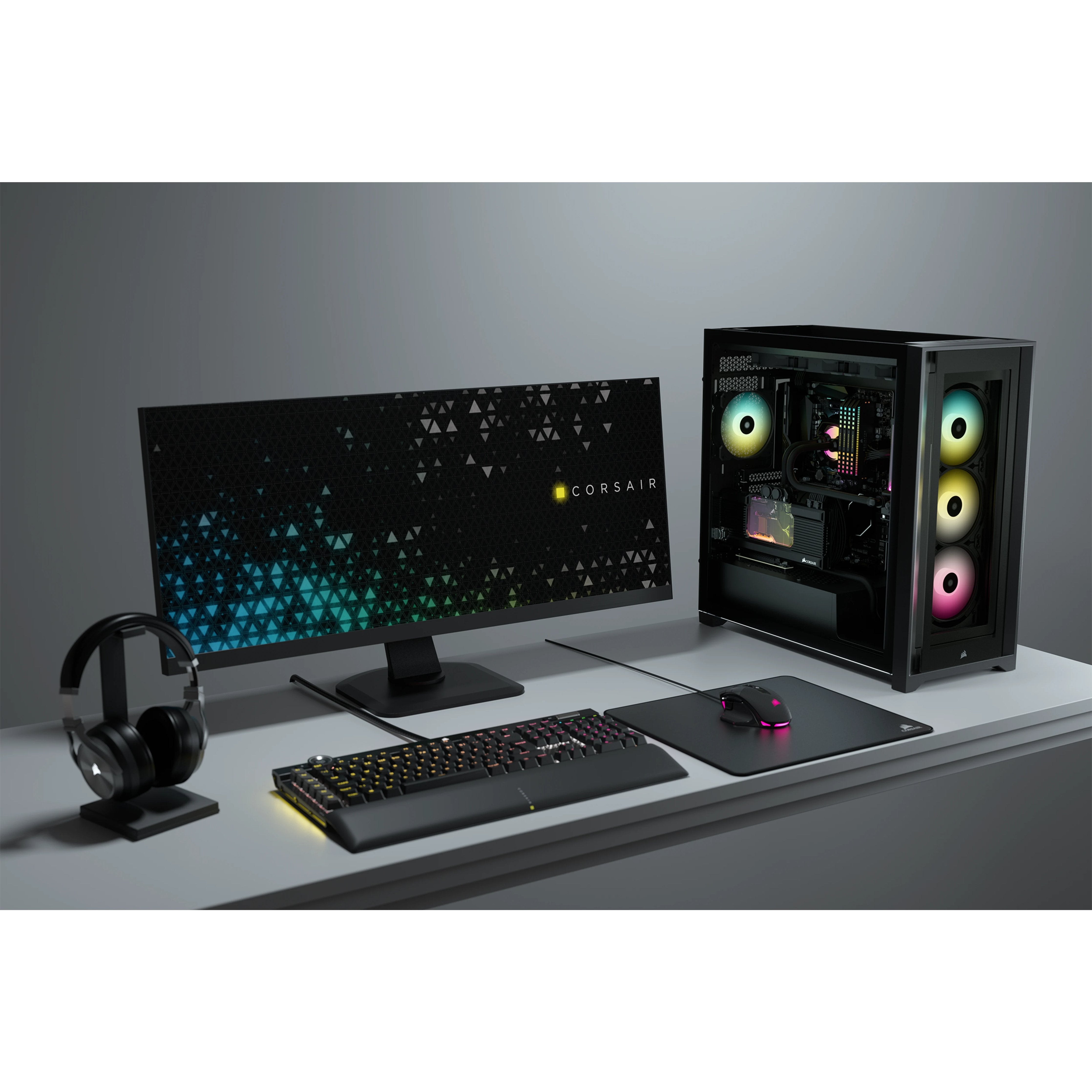 Caja Pc Corsair Icue 5000x Cristal Templado Negra