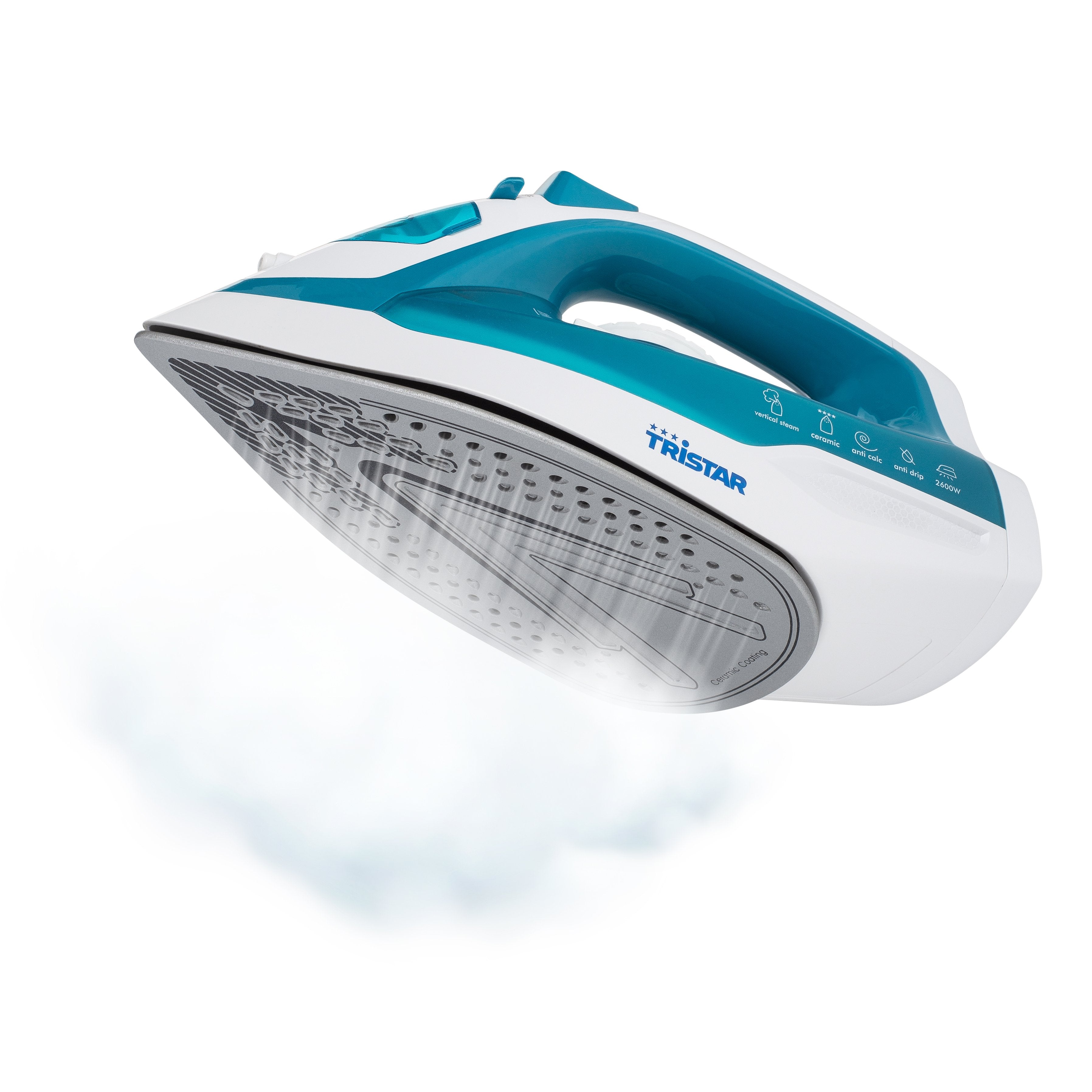 EAN 8713016071309 - Tristar ST-8320 plancha Plancha a vapor Suela de cerámica 2600 W Turquesa, Blanco imagen 2
