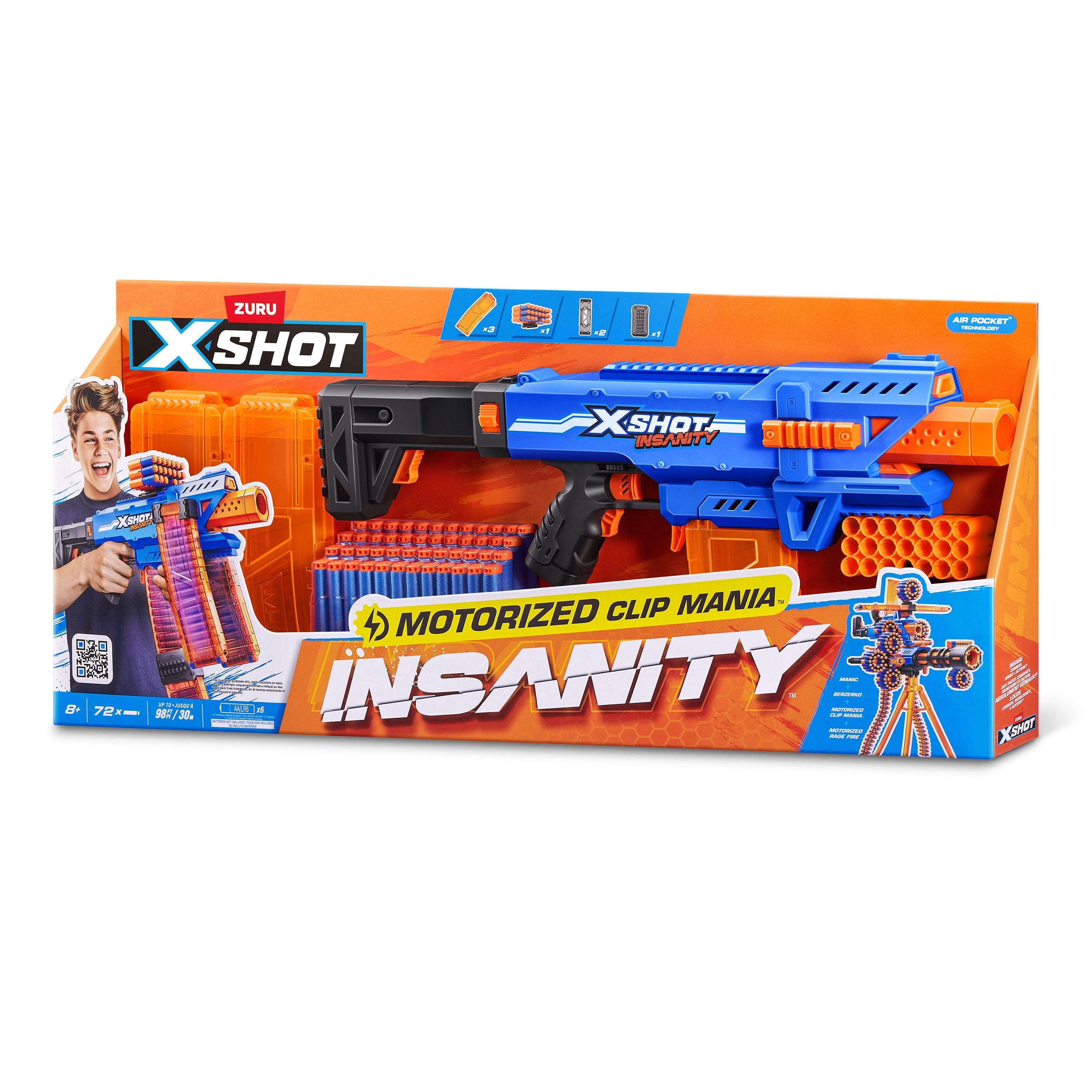 Zuru Xshot - Insanity Clip Blaster Motorisiert Mit Darts 36786