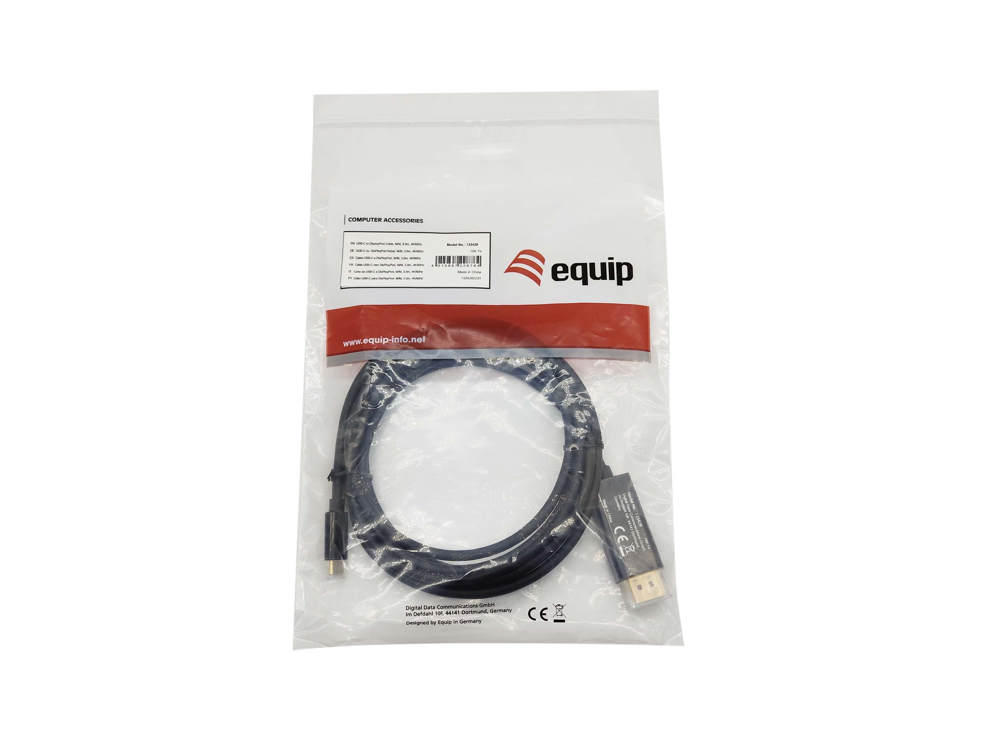 Equip Cable Usb-C -> Displayport 4k 60hz 3m Negro