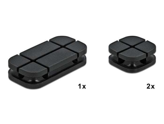 Delock Cablehalter Kombi Set 3 Stück Schwarz