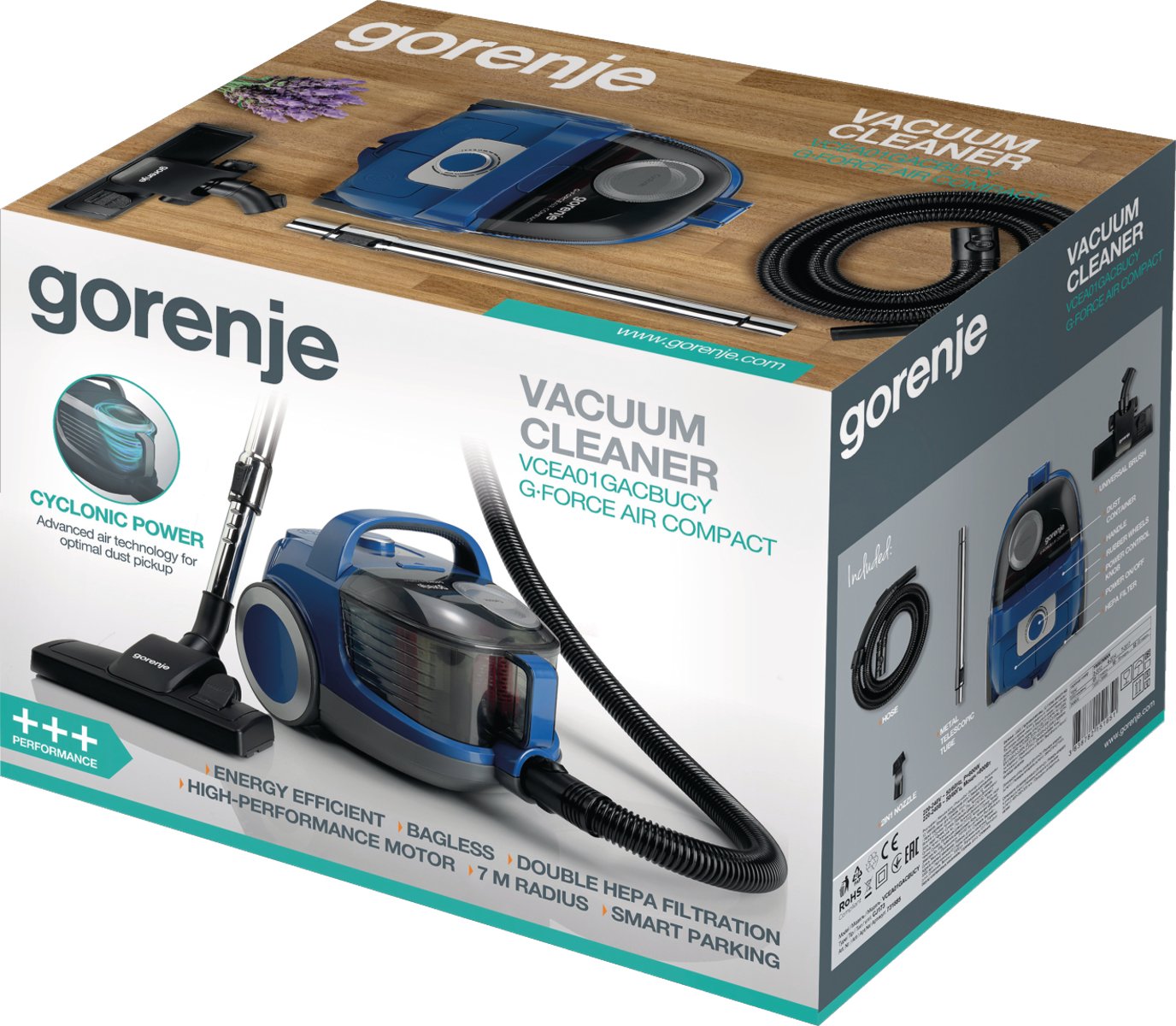 EAN 3838782151651 - Gorenje VCEA01GACBUCY 2,2 L Aspiradora cilíndrica Secar Sin bolsa imagen 4