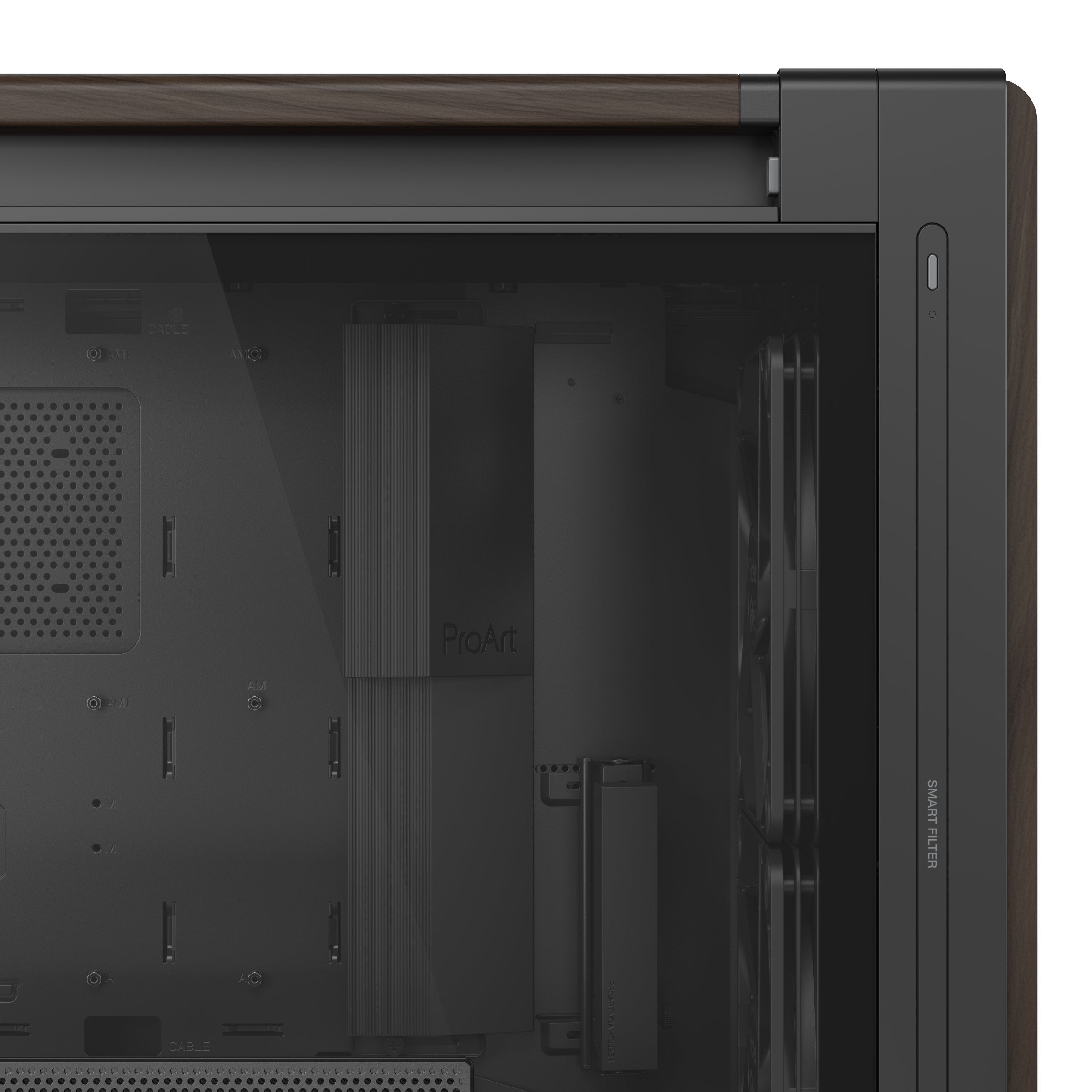 Caja  Pc Asus Geh Proart Pa602 Walnut Wood Tg Pwm Modern Negro