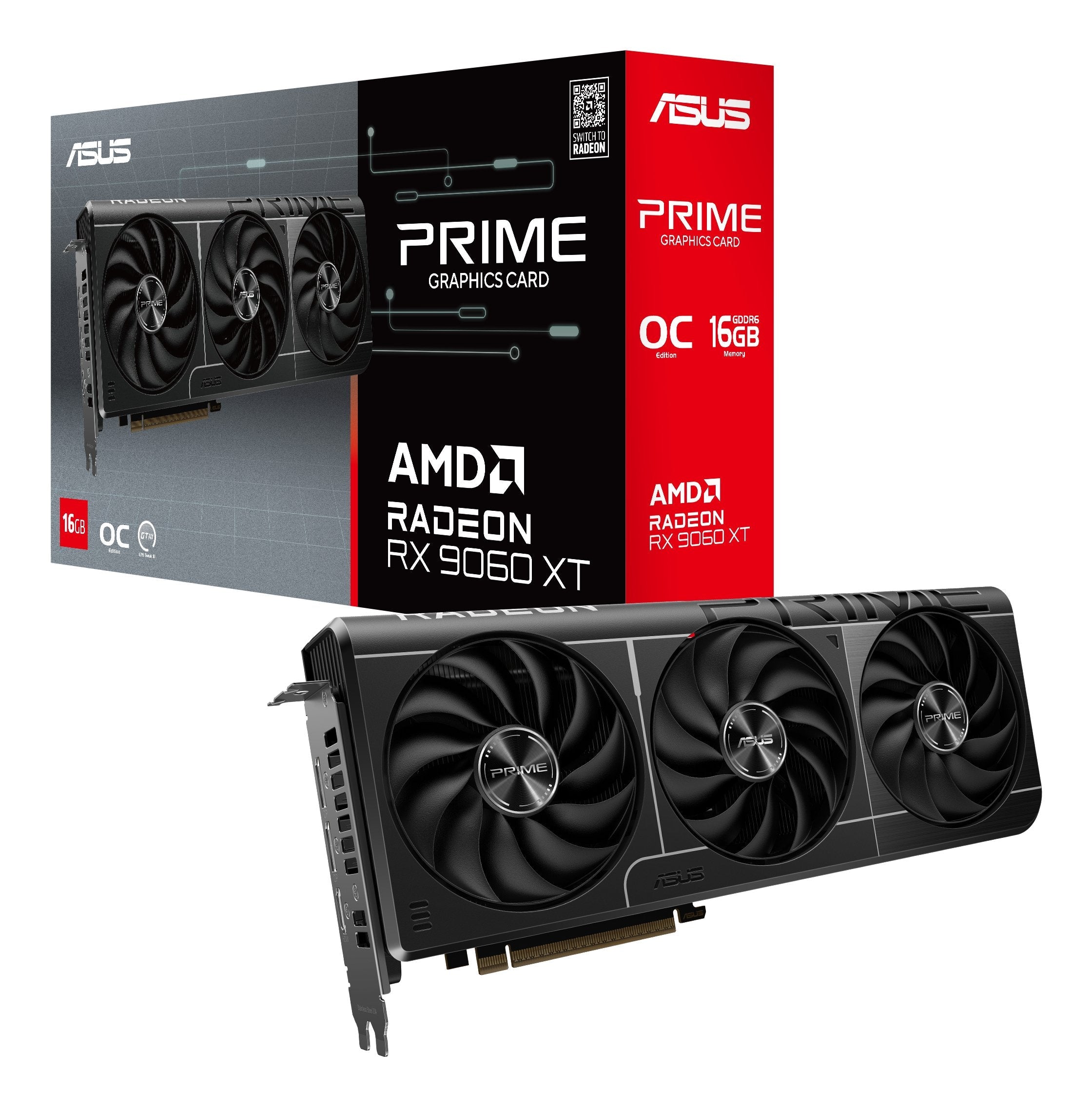 Tarjeta Gráfica Asus Prime Radeon Rx 9060 Xt O16g Amd 16 Gb Gddr6