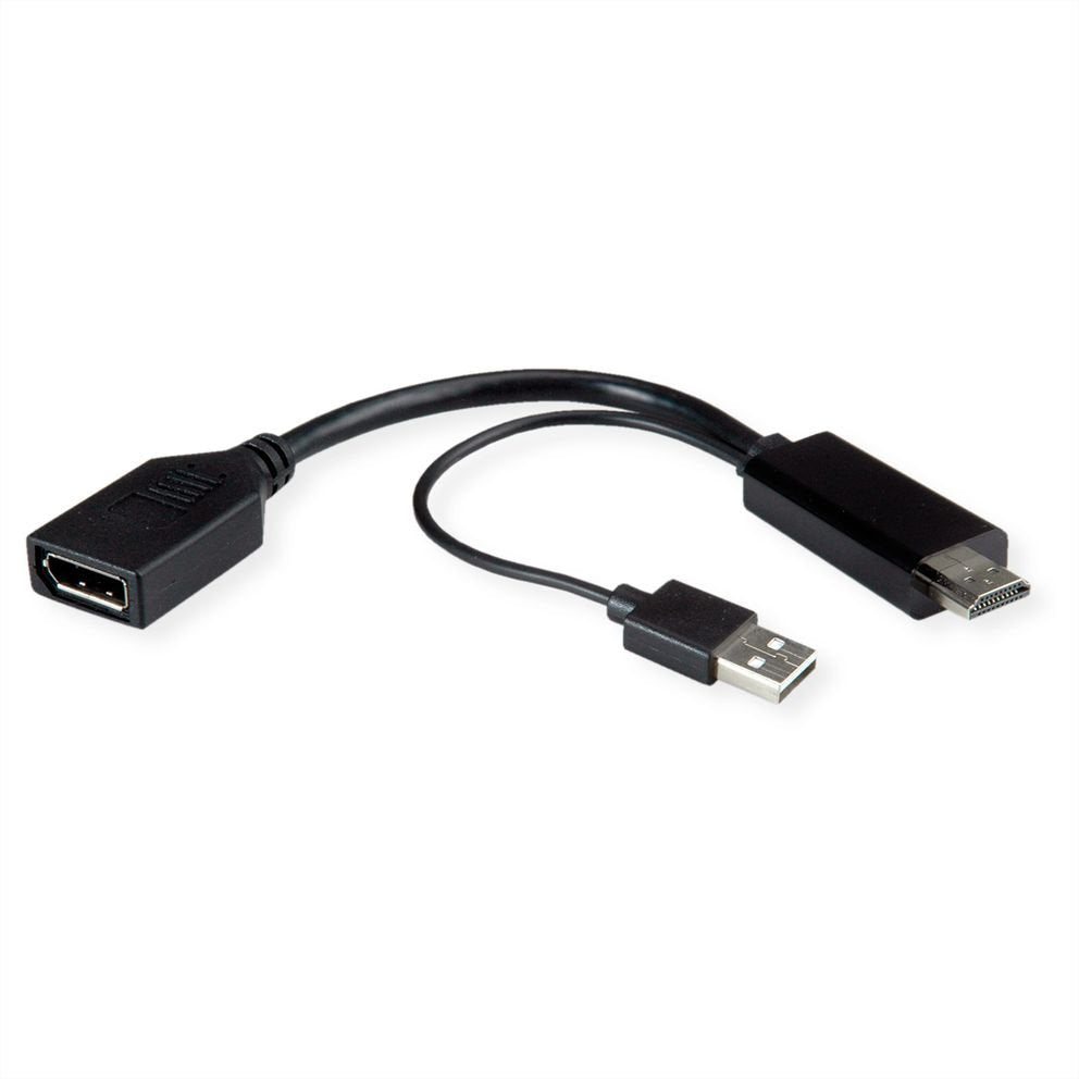 EAN 7630049619470 - ROLINE 12.03.3147 adaptador de cable de vídeo 0,15 m HDMI + USB DisplayPort Negro imagen 2