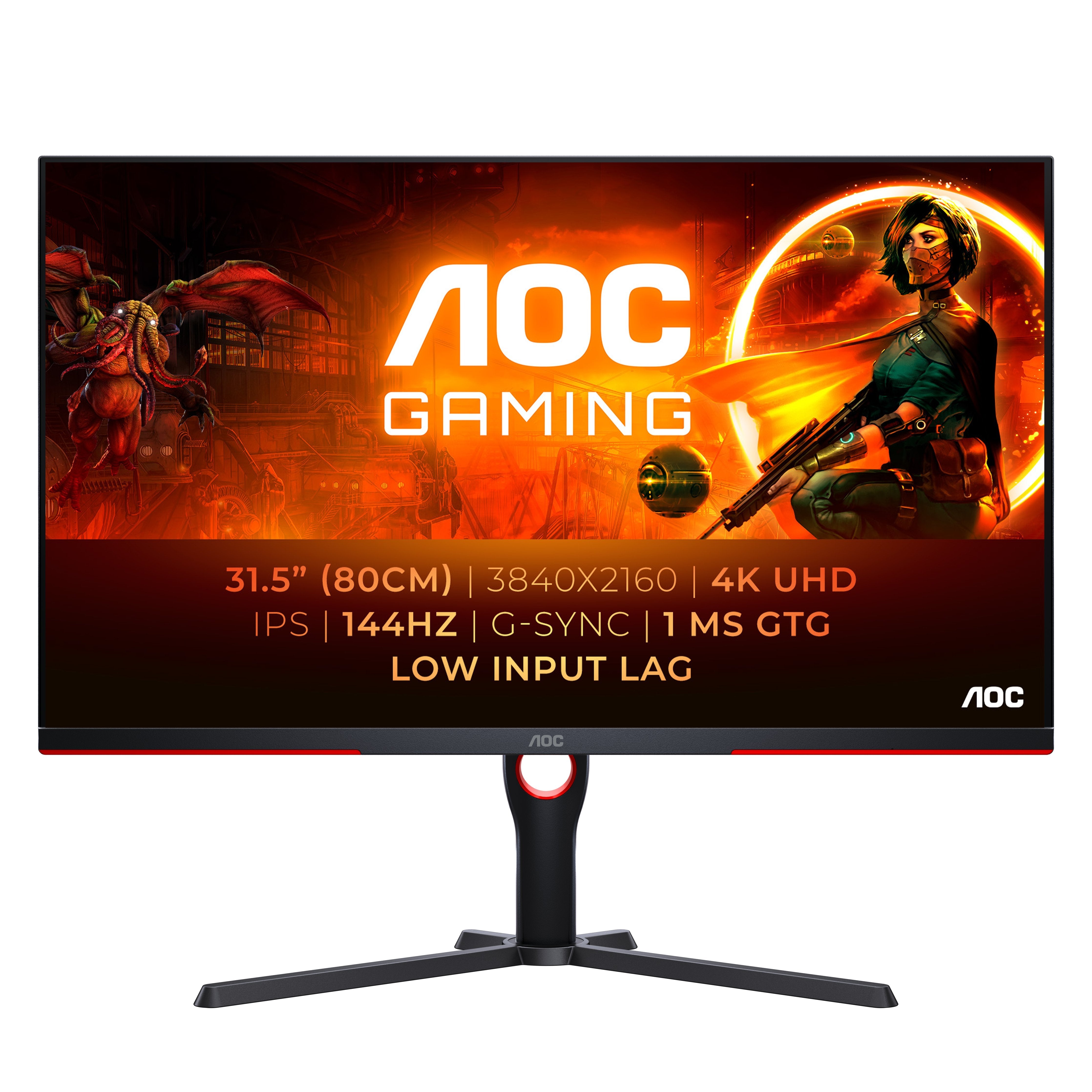 Monitor De Gaming Aoc G3 U32g3x Led Display 80 Cm [31.5] 3840 X 2160 Pixeles 4k Ultra Hd Negro, Rojo