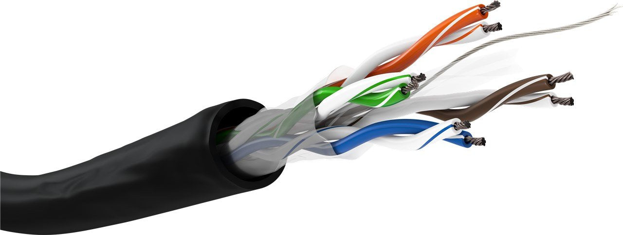 Patchkabel Outdoor Cat.6 U/Utp Schwarz, 100 Meter