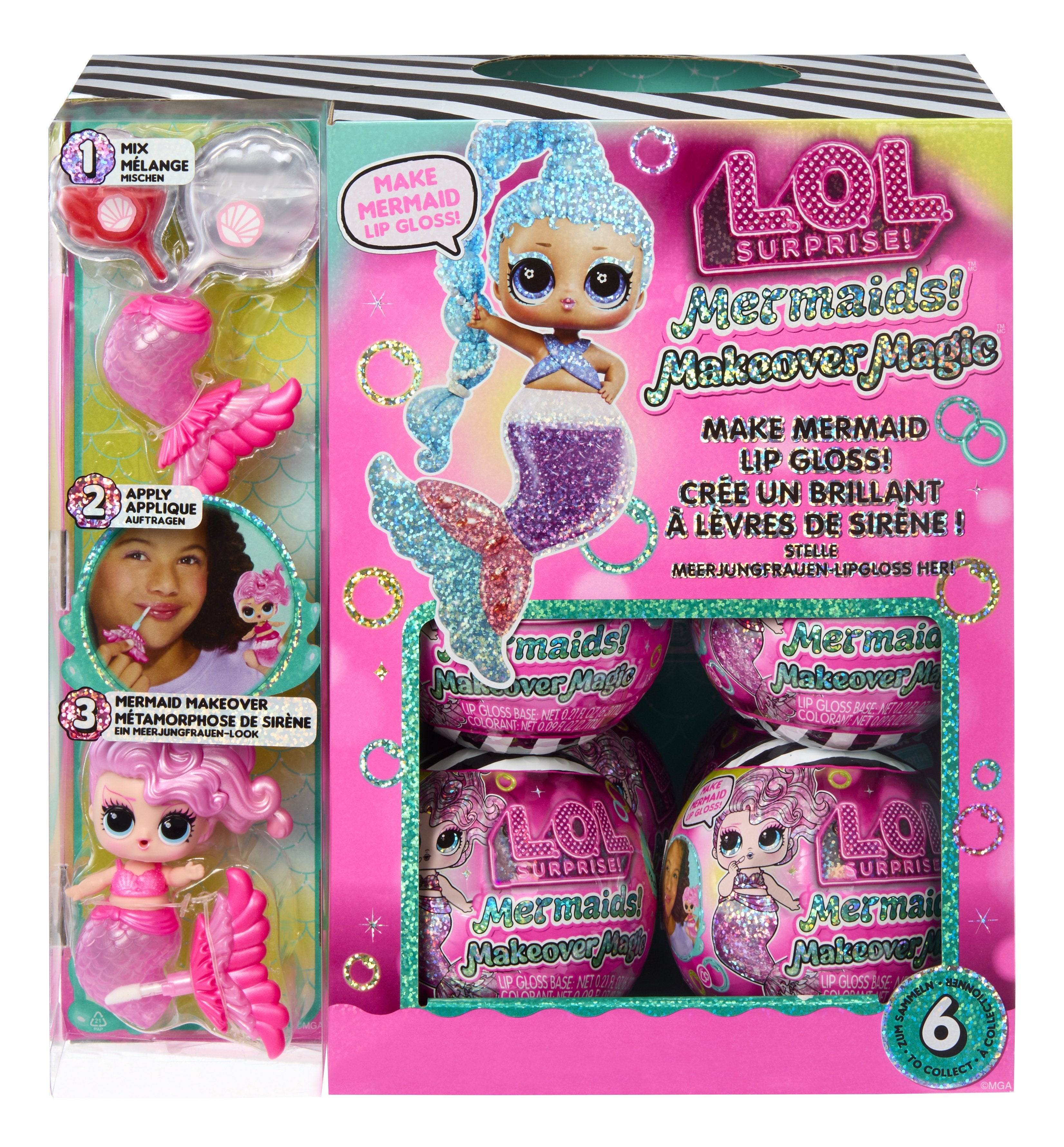 Mga Entretenimiento L.O.L. ¡Sirenas Sorpresa! Makeover Magic Tots, Figura De Juguete Artículos Surtidos, Una Figura 596301-Euc