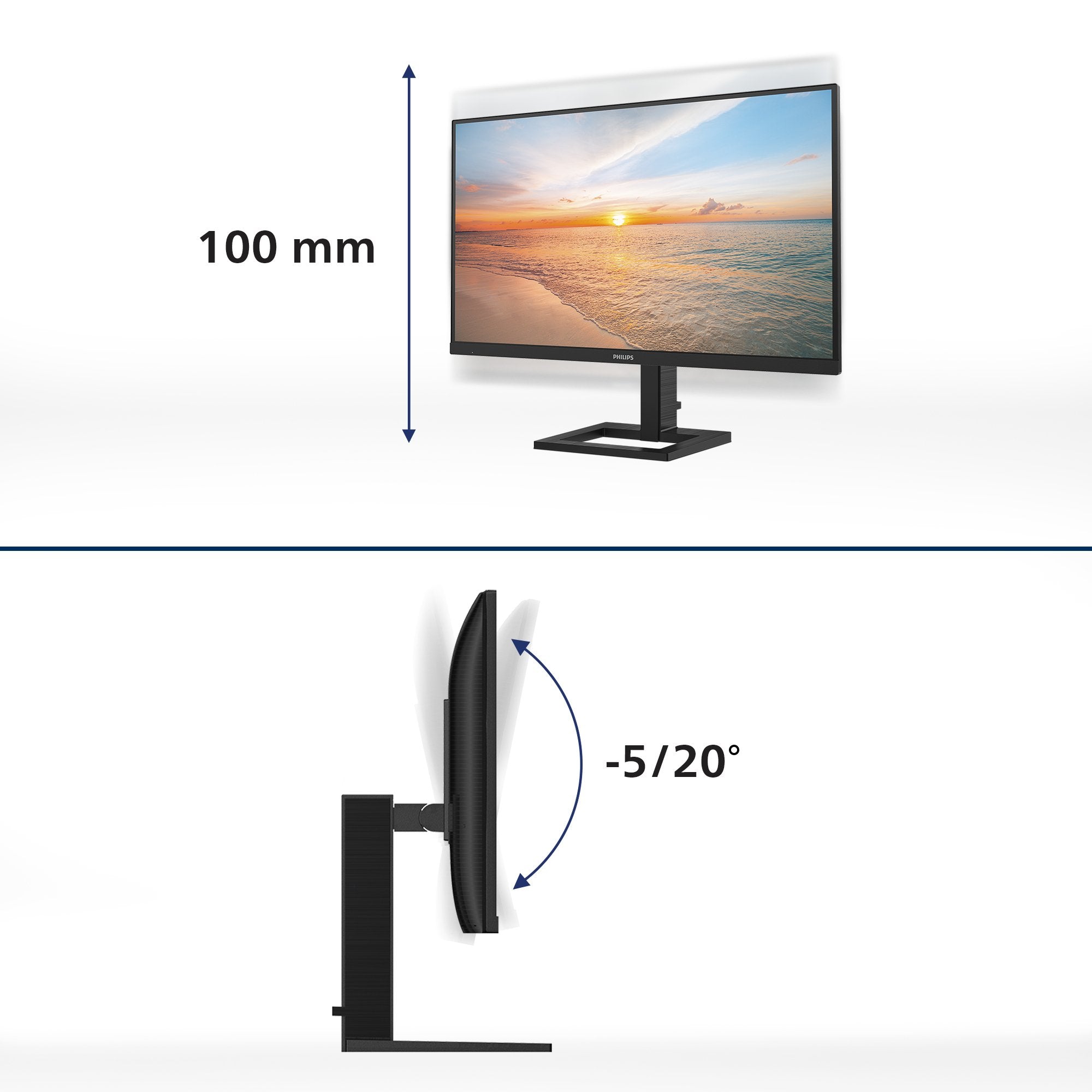 Monitor Philips 27e1n1800ae 00 27" Ips 4k Uhd 60hz 350cd M2 4ms 2xhdmi2.0 Dp Speakers Pivot