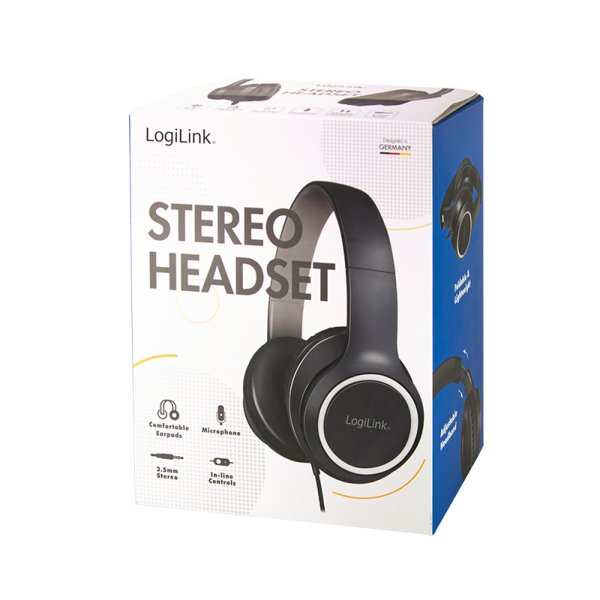 Headset Stereo, With Microphone, 1x 3.5mm, Negro