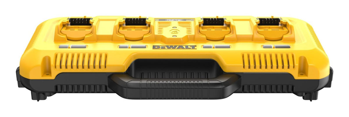 Cargador Rápido Cuádruple Dewalt Dcb104 Amarillo/Negro, Para Baterías De Li-Ion 10,8 V / 14,4 V / 18 V Xr O Xr Flexvolt Dcb104-Qw