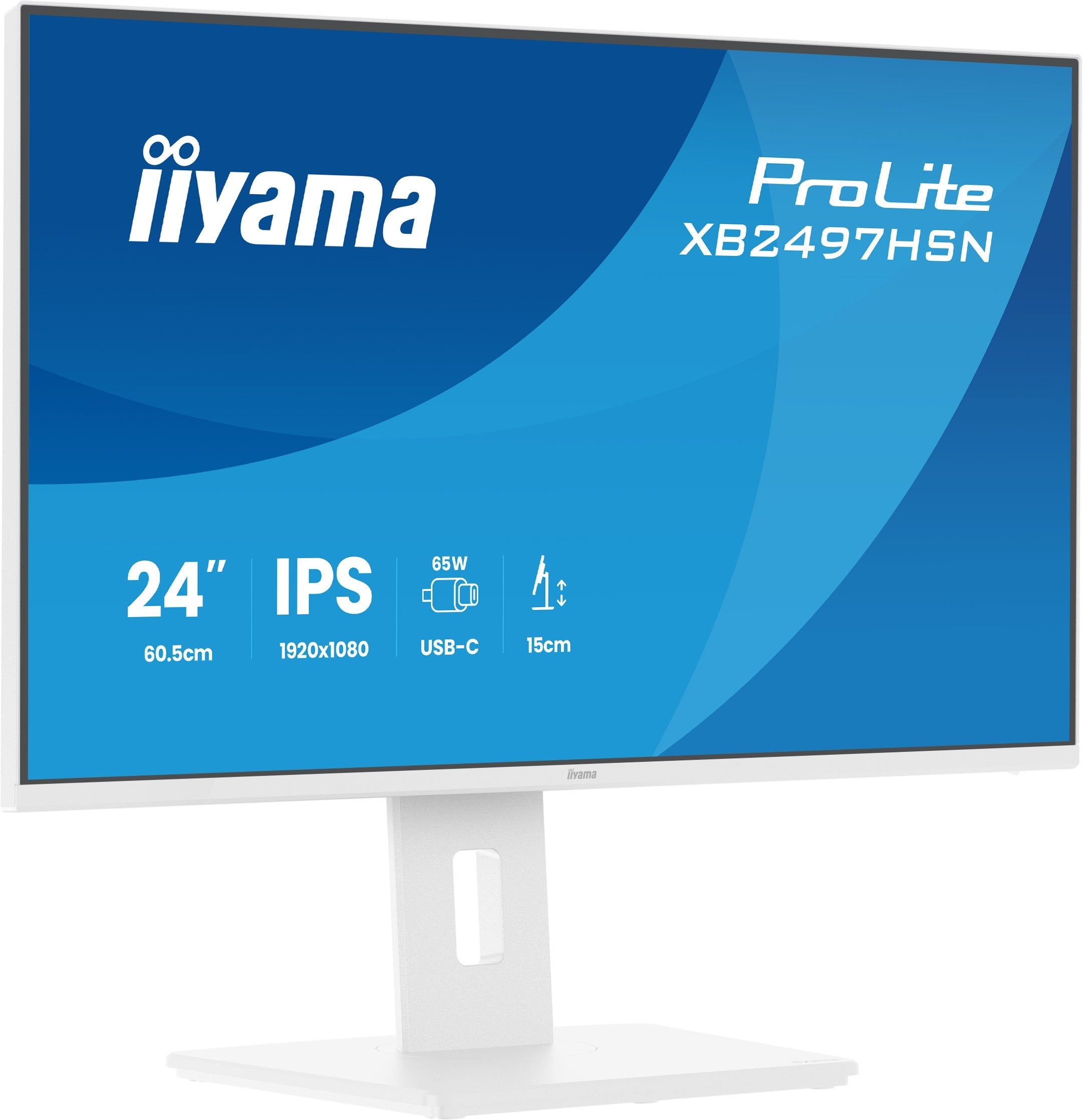 Iiyama Xb2497hsn-W1 (Prolite) - 23.8p Ips Fhd - 1ms - 350cd/Mâ² -  Hdmi-Dp Usb-C.Dock - Hub Usb - 2x2w - Ajustable- Blanco