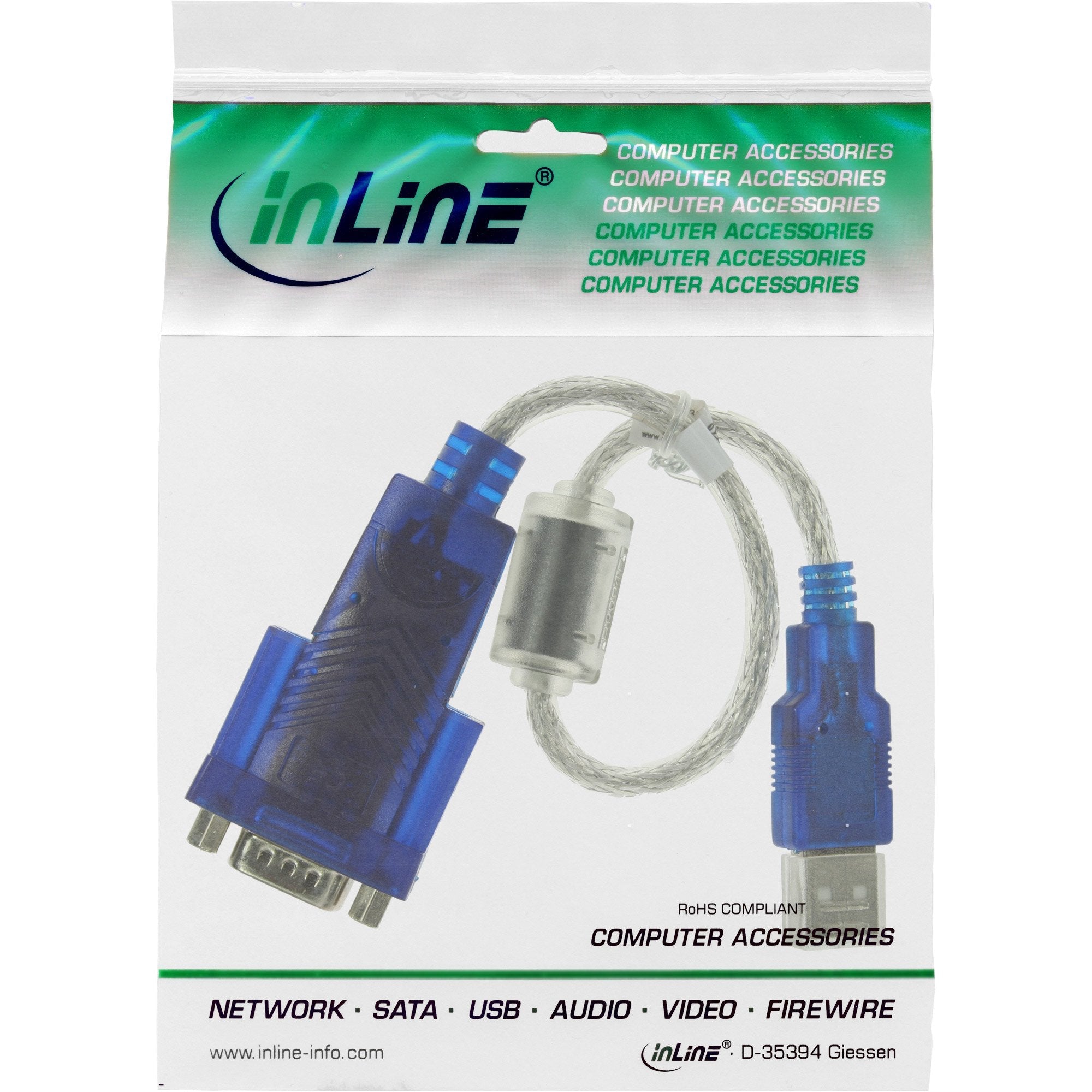 Inline Usb A Sub-D Adaptador Serial De 9 Pines Premium
