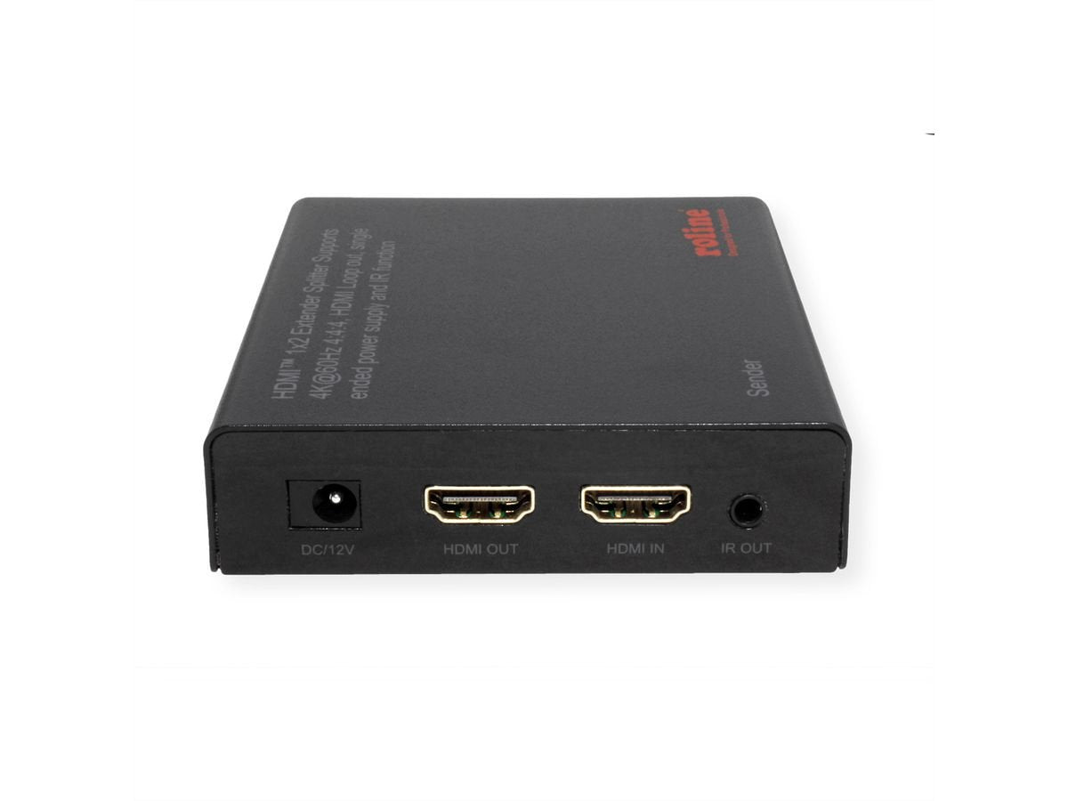 Roline Hdmi Extender Und Splitter, 1x2, Ber Cat.6a, 70m, 4k60hz