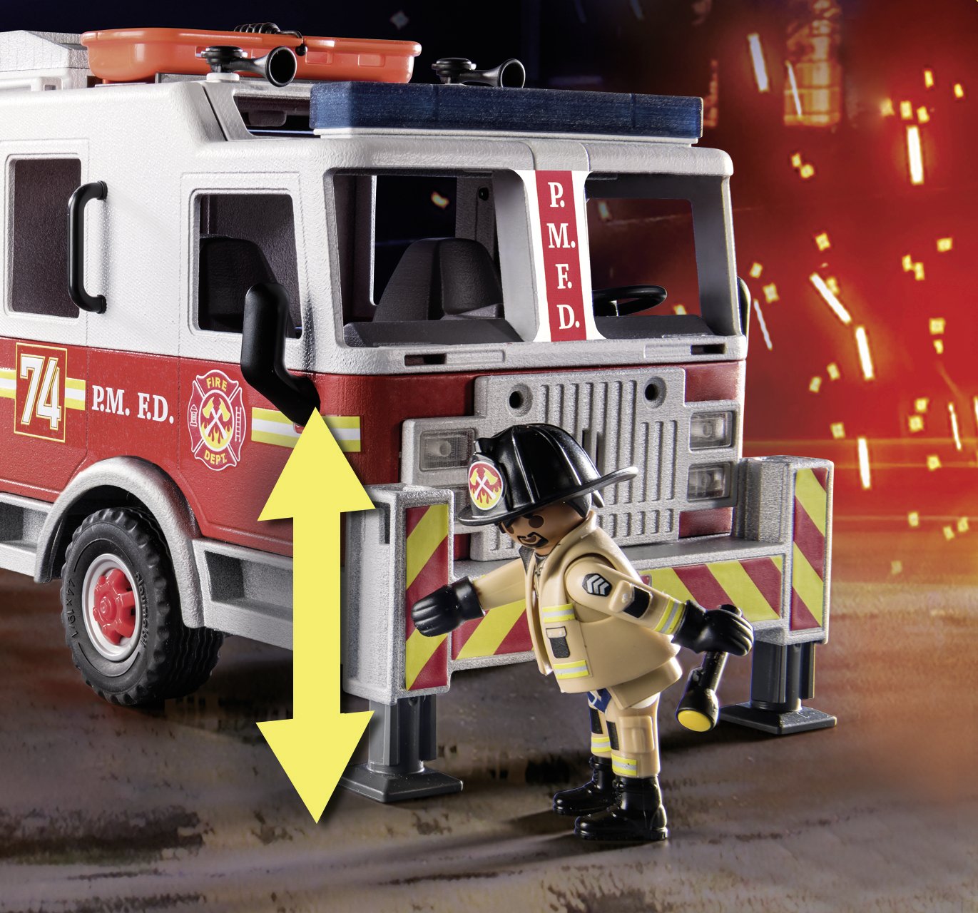 Playmobil Vehiculos De Rescate: Camion De Bomberos Con Escalera