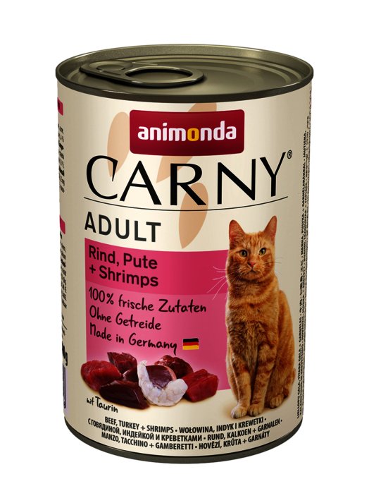 Animonda Carny Adult Sabor: Ternera, Pavo Y Gambas 400g