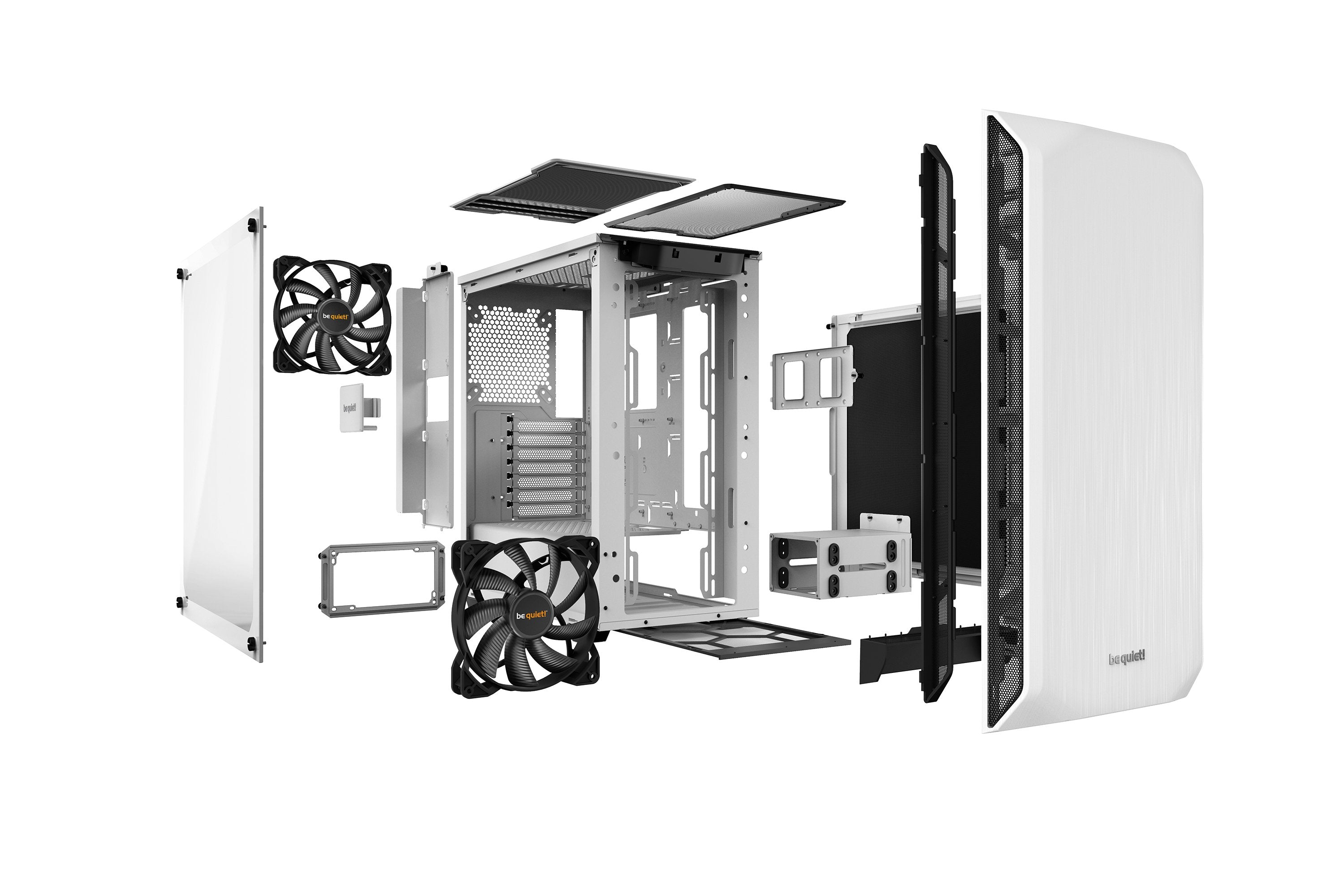 Caja Pc Be Quiet!  Pure Base 500 Window White Insonorizada Incluye 2 Vent. 140mm