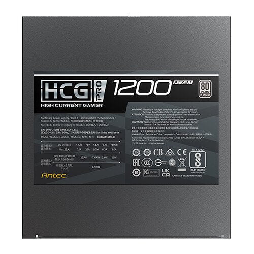 Fuente Alimentacion Antec Hcg1200 Pro P Ec 1200w 80+ Platinum Modular