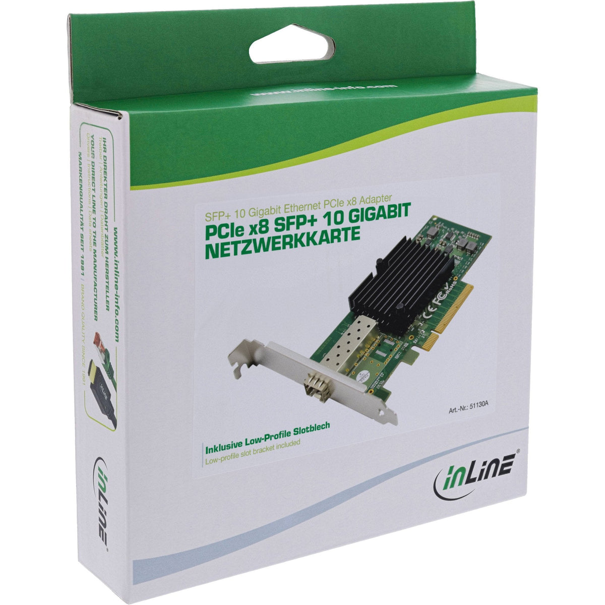 Inline® 10 Gigabit Network Card, 1x Sfp+, Pcie X8, Incl. Low Profile Bracket