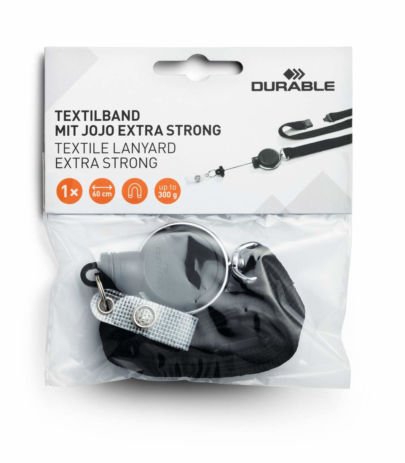 Textile Lanyard 15 With Badge  Reel Extra Strong