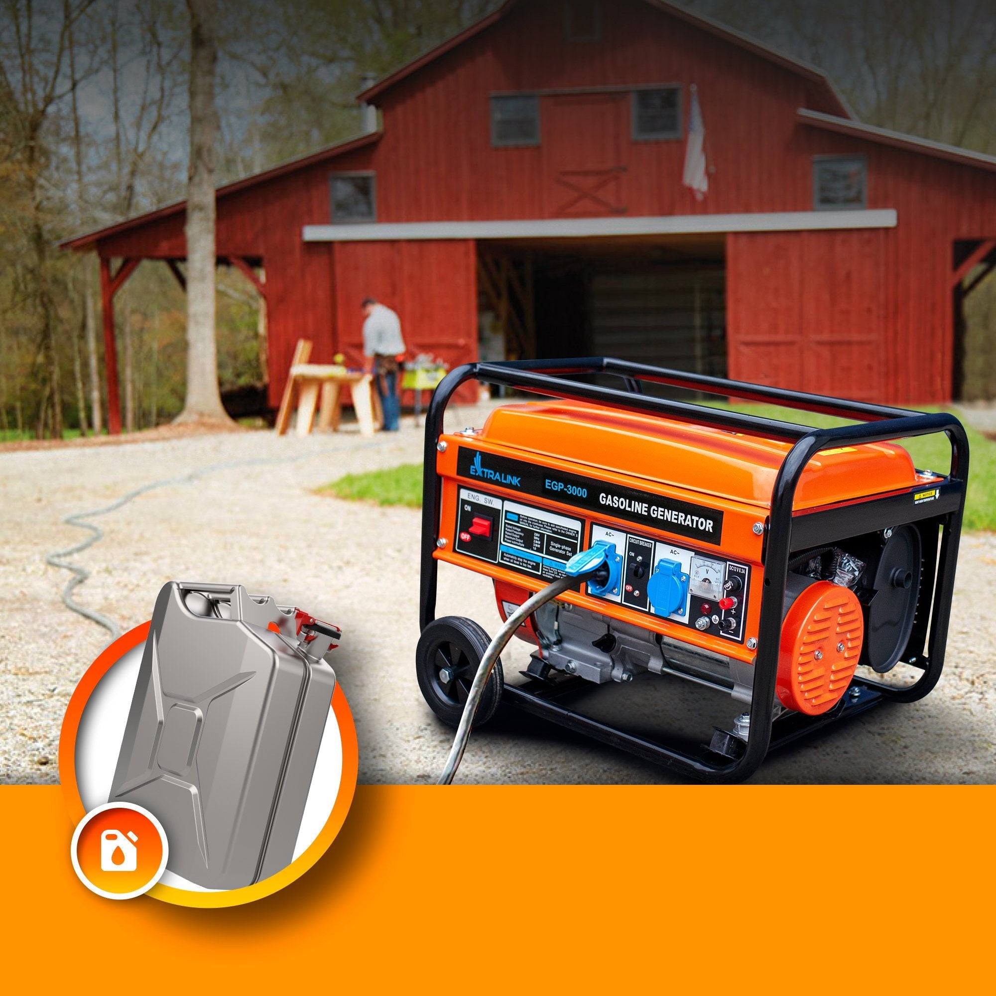 EAN 5905090330349 - Extralink EX.30349 motor-generador 2800 W 15 L Negro, Naranja imagen 11