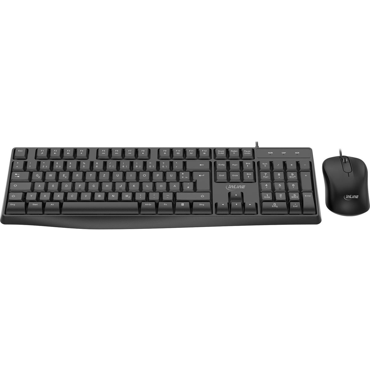 Inline® Basic Desktop Ii, Keyboard-Mouse Set, Usb Cable, Standard De Layout