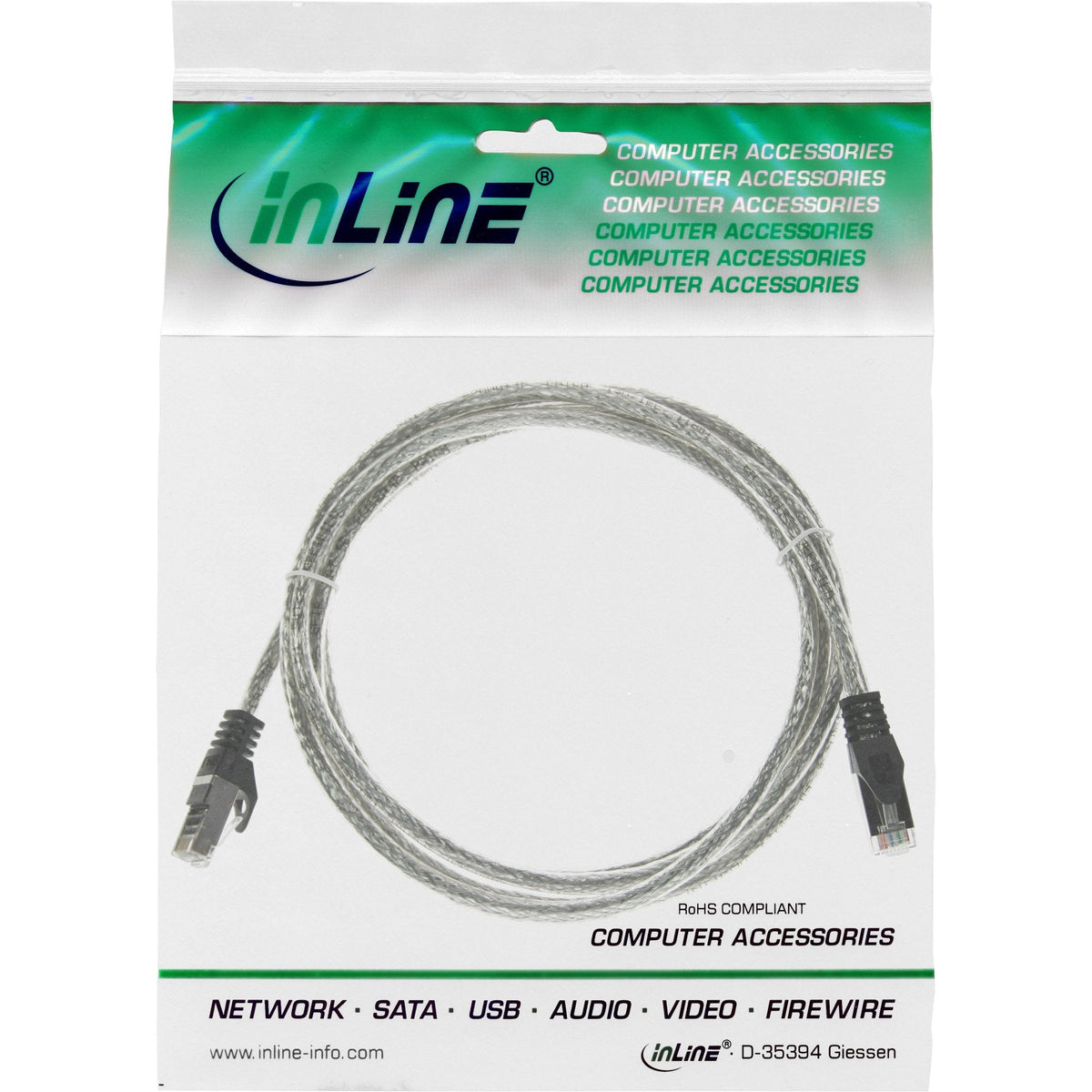 Cable De Red Inline Sf/Utp Cat.5e Transparente 1,5m
