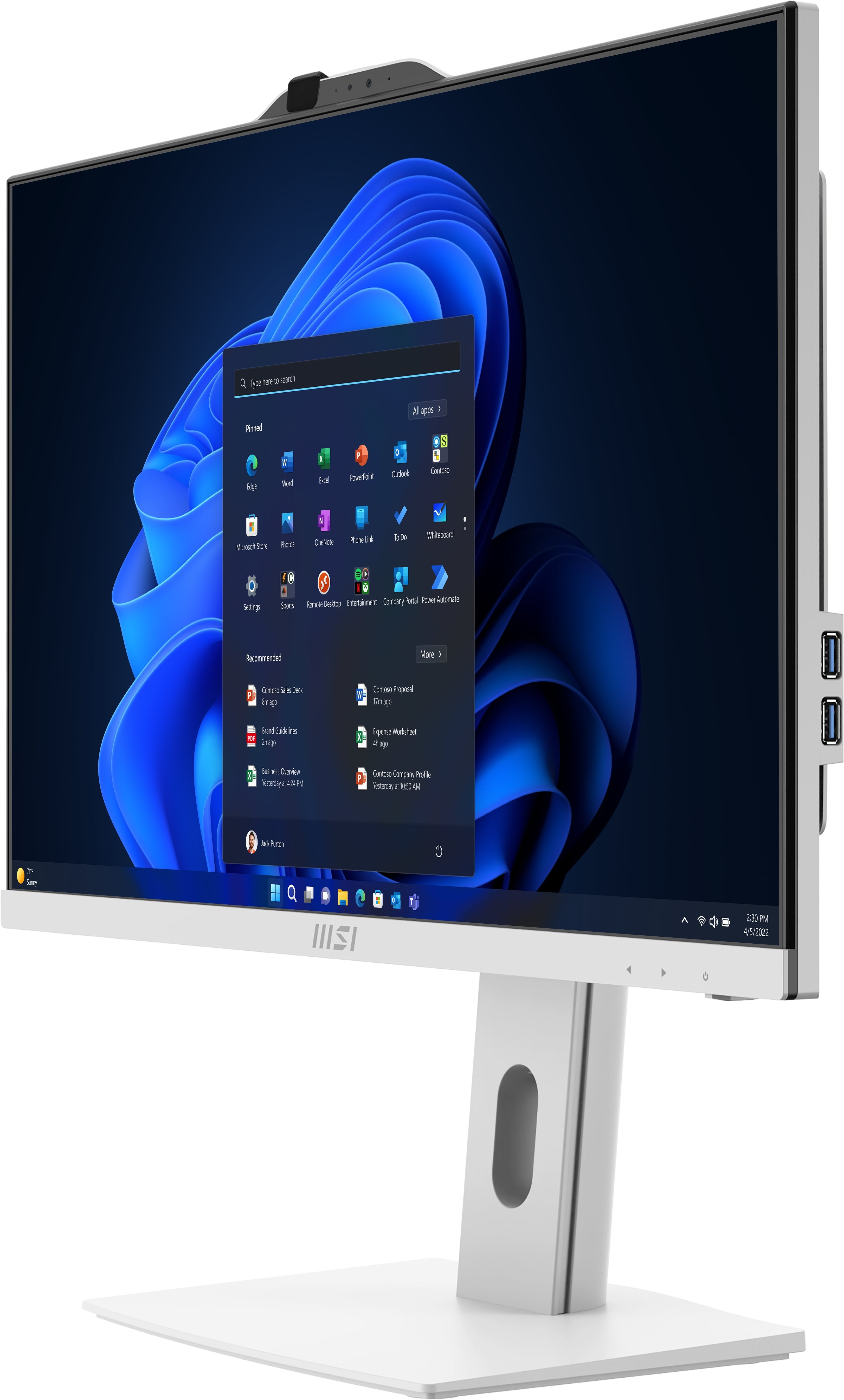 Monoblock Pc Msi Pro Ap241p 14m Business All In One Cpu Core I5 I5-14400 2500 Mhz Screen 23.8" Ram 16gb Ddr5 5600 Mhz Ssd 512gb Graphics Card Intel Uhd Graphics Integrated Windows 11 Pro Colour White Proap242p14m-691eu