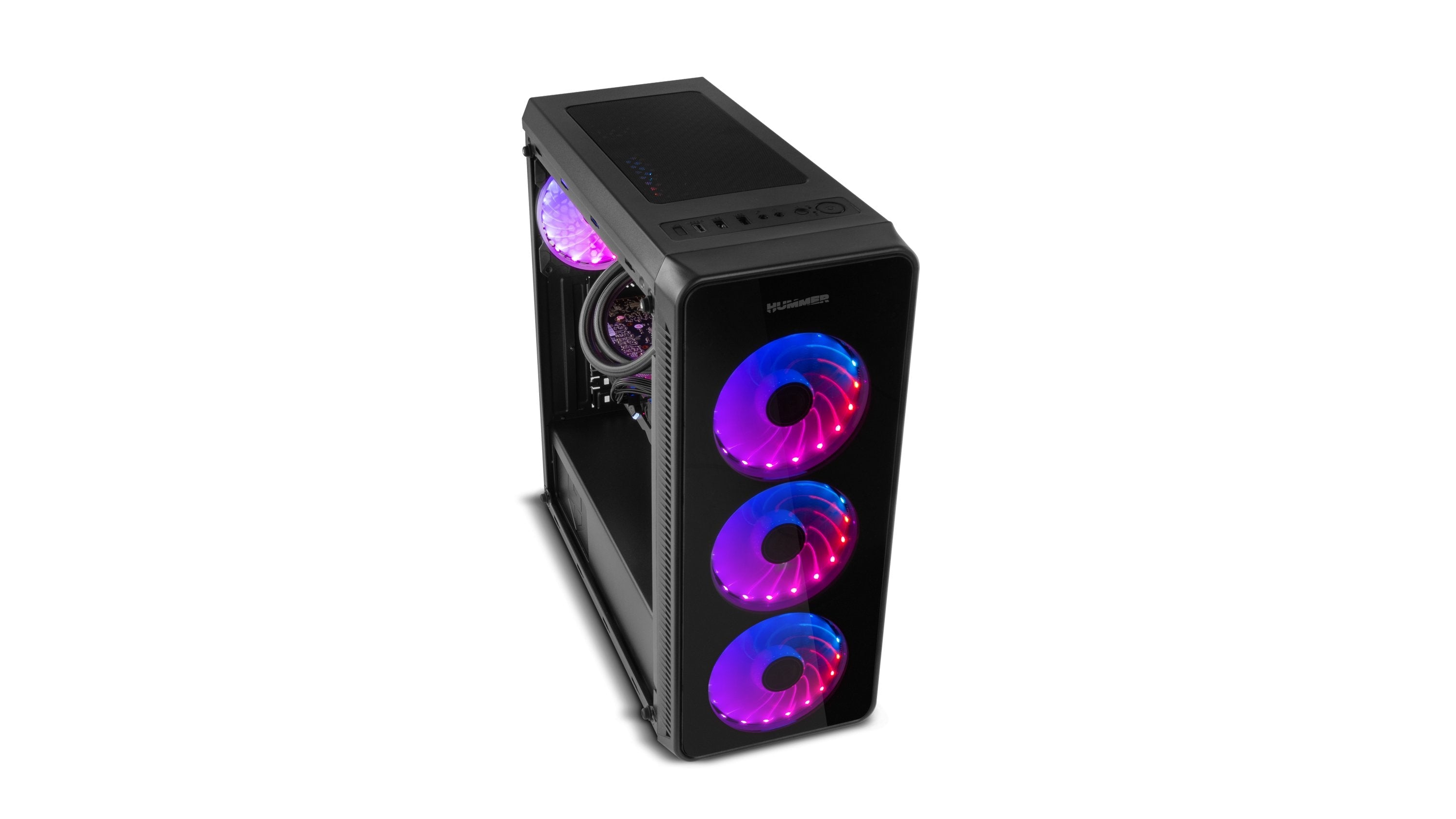 Caja Pc Nox Atx Hummer Tgm Rainbow 1xusb3.0 2xusb2.0 Negro Rgb